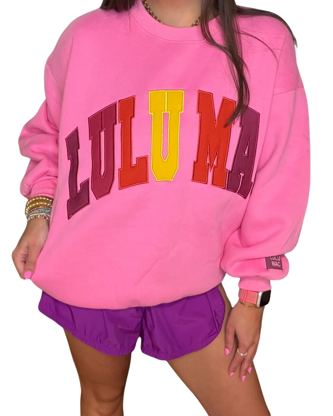 LULU MAC MULTI STITCH SWEATSHIRT - PINK