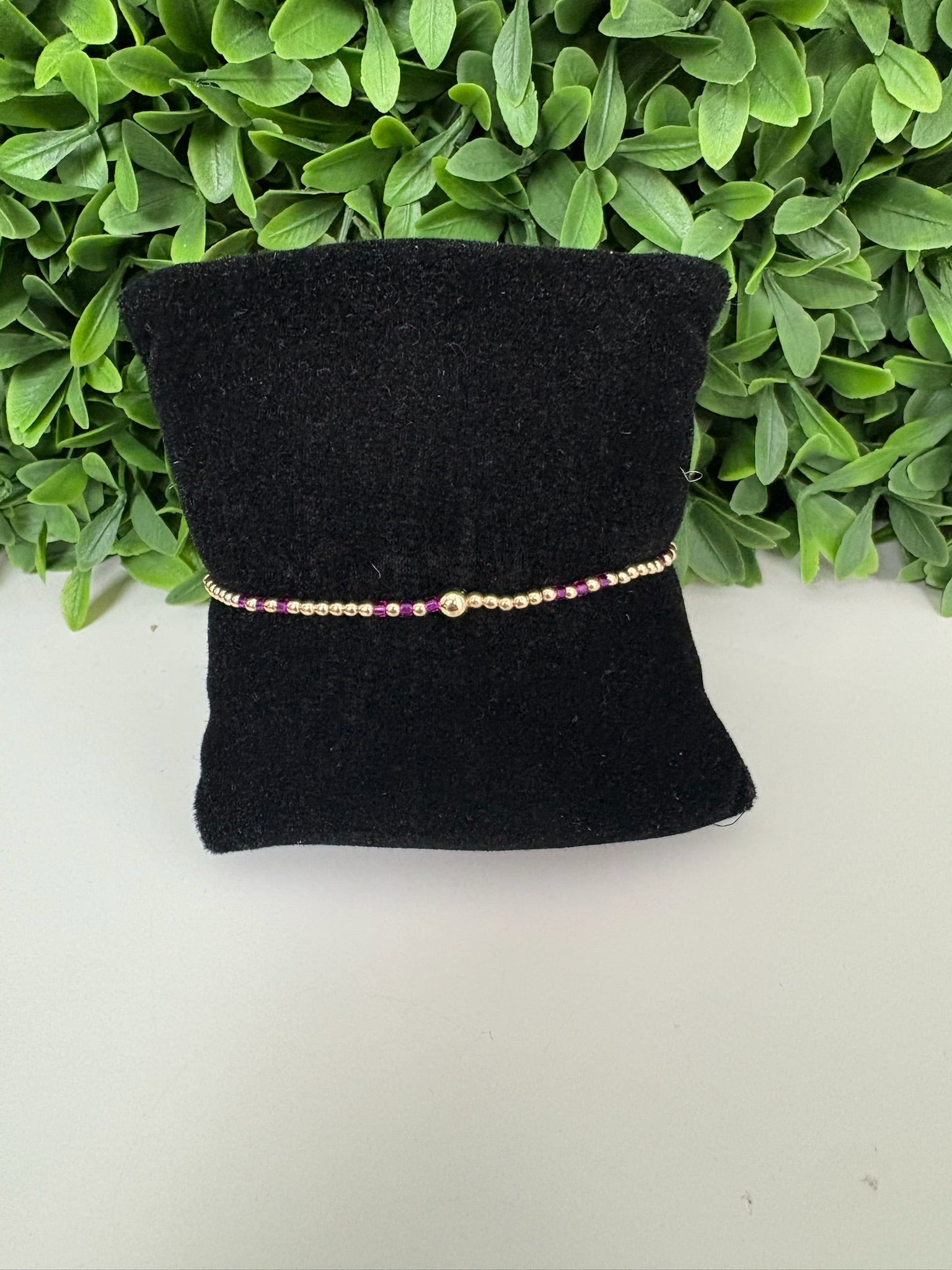 HOPE JOY PATTERN 2MM BEAD BRACELET - FUCHSIA