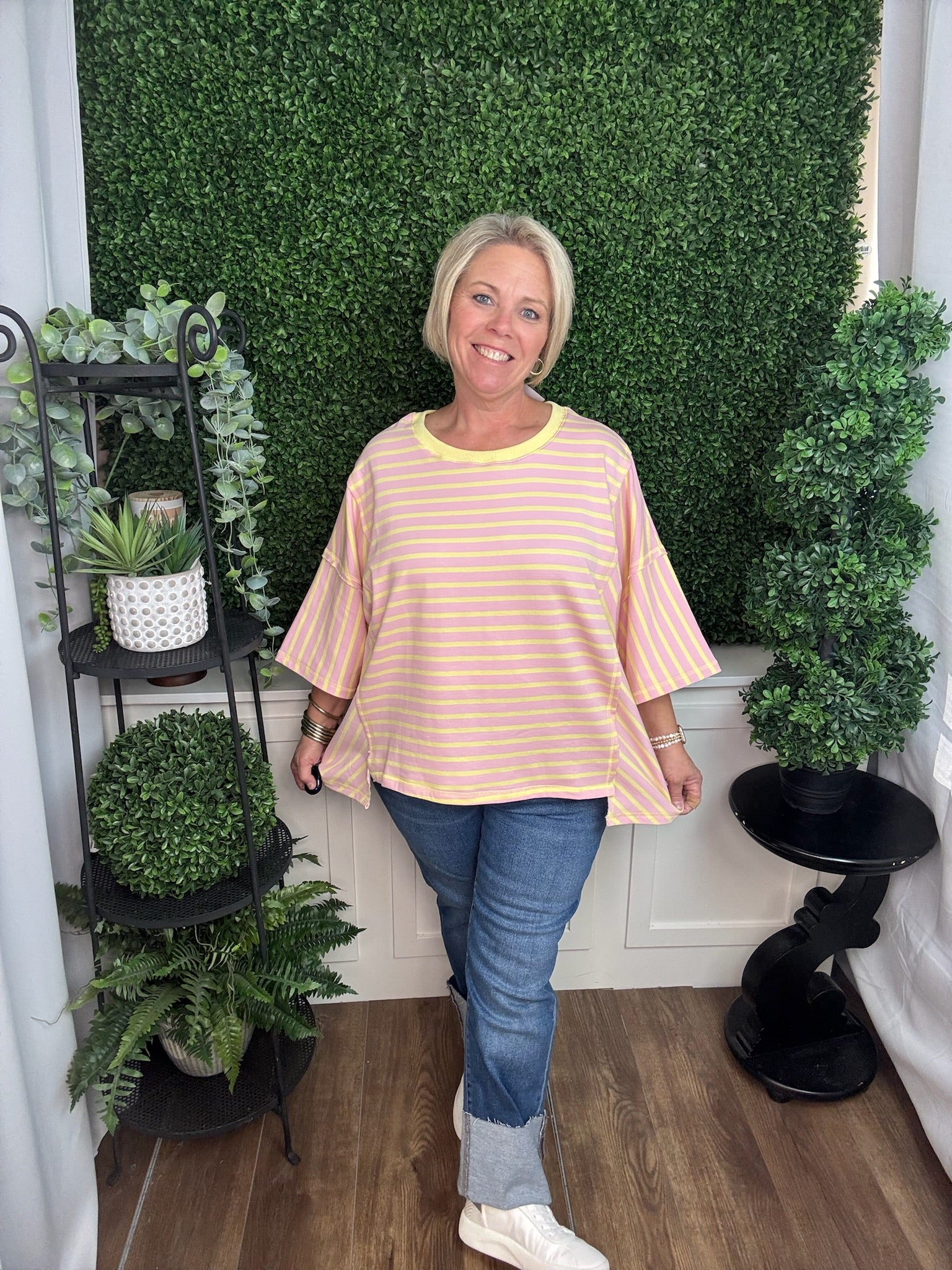 Candy Stripe Relaxed Crop Top