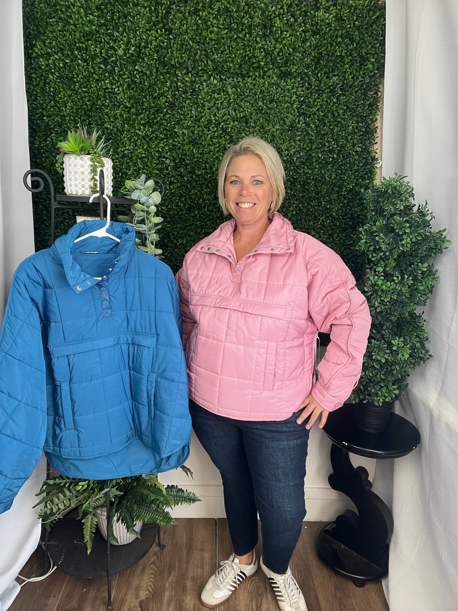 PUFFER PULLOVER JACKET - LIGHT PINK