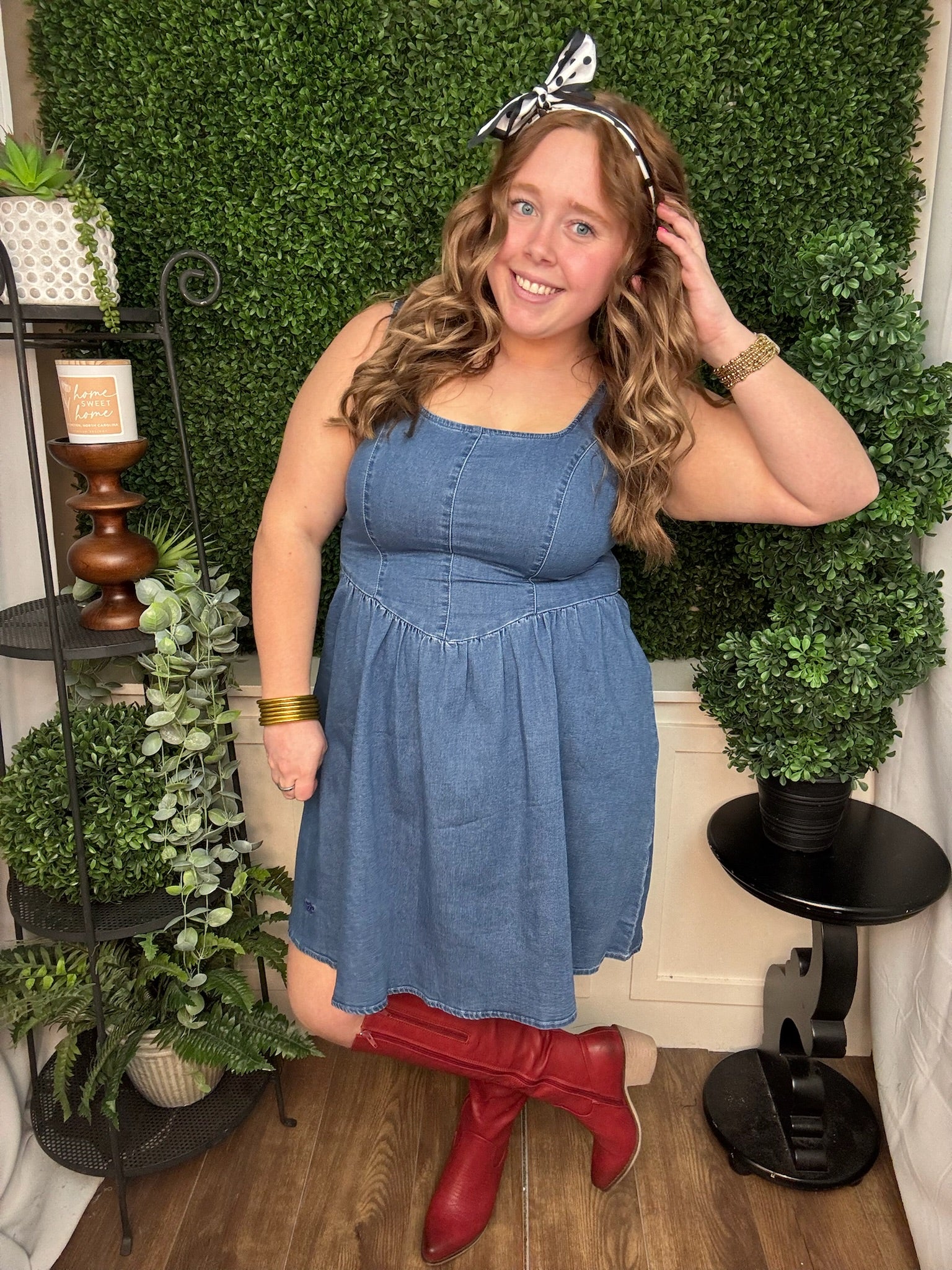 BABYBLUE BOW DRESS - DENIM