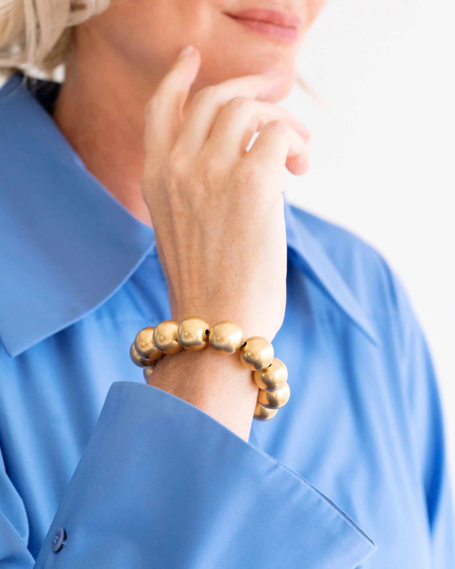 GOLD BEAD STRETCH BRACELET