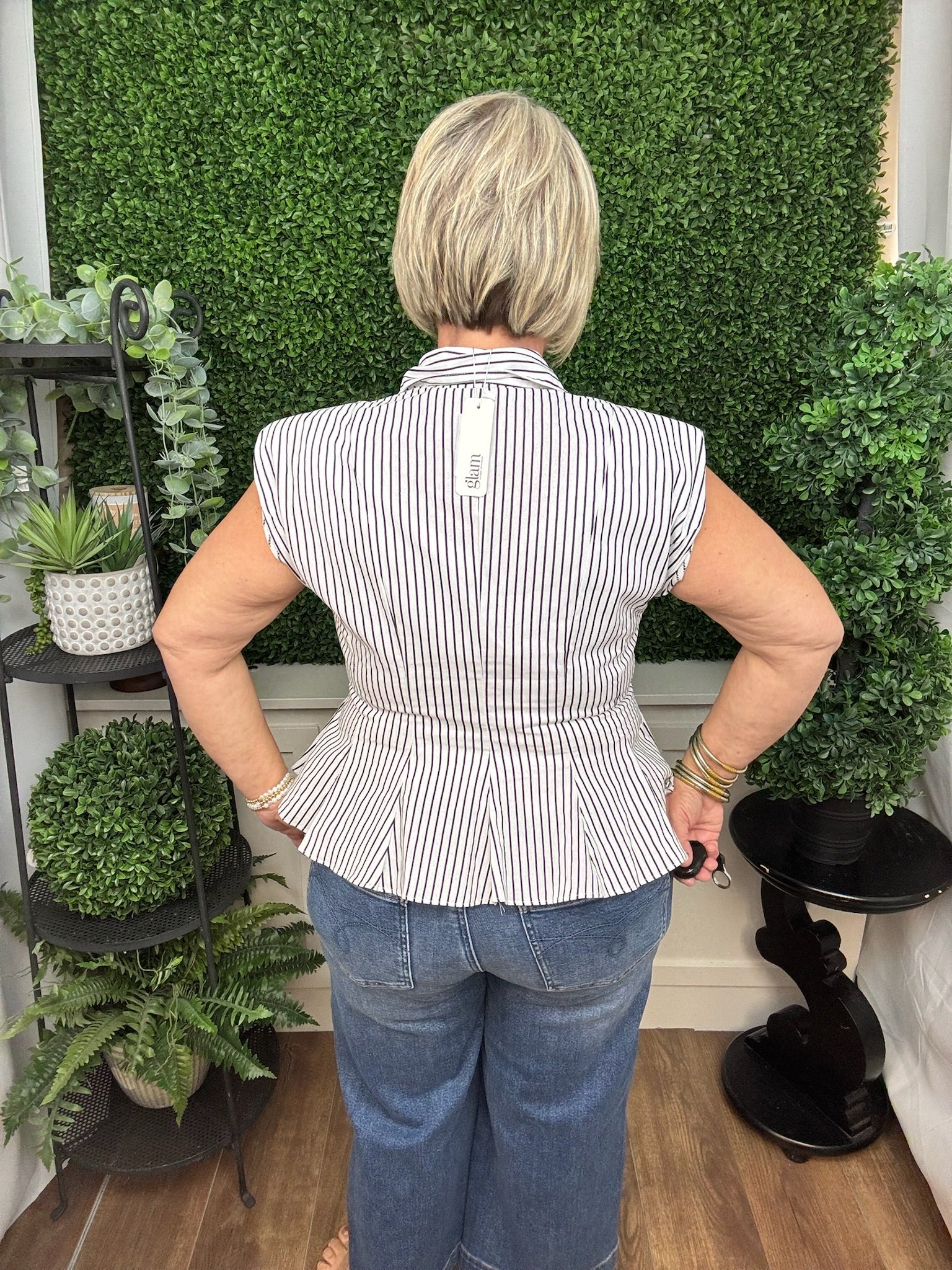 City Line Pintuck Sleeveless Shirt