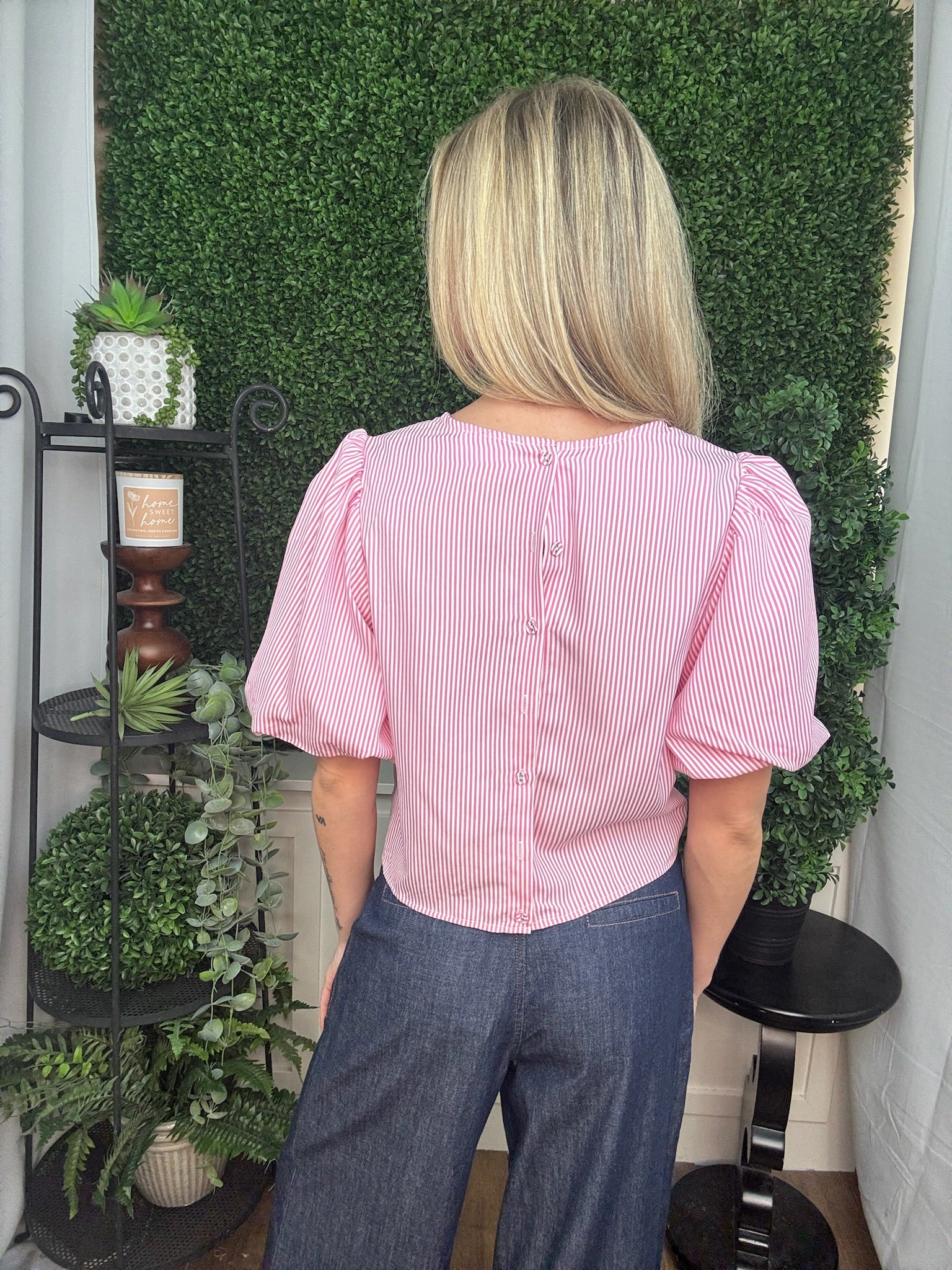 Candy Stripe Tie-Front Blouse