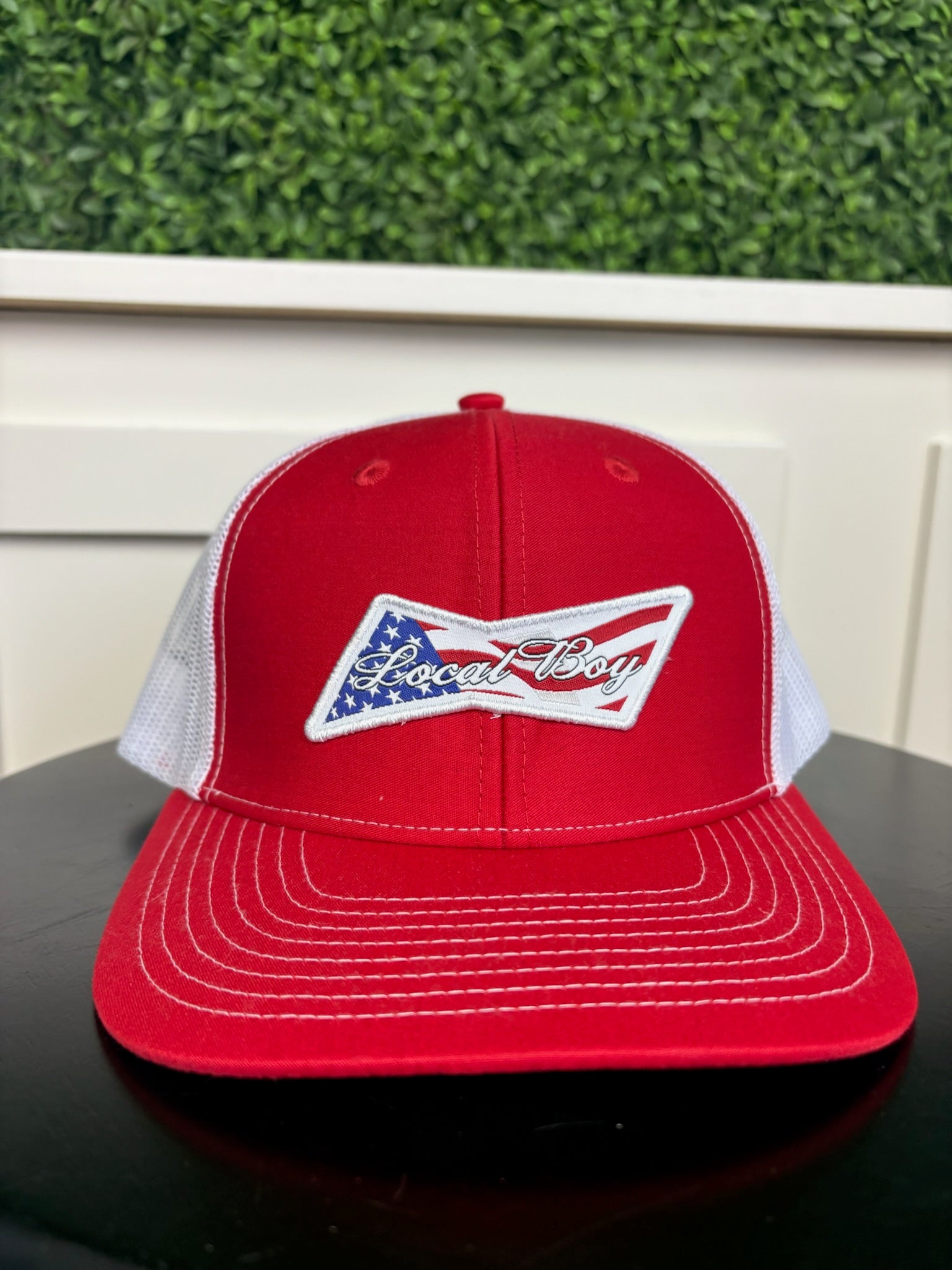 BUD TIE TRUCKER HAT - RED/WHITE