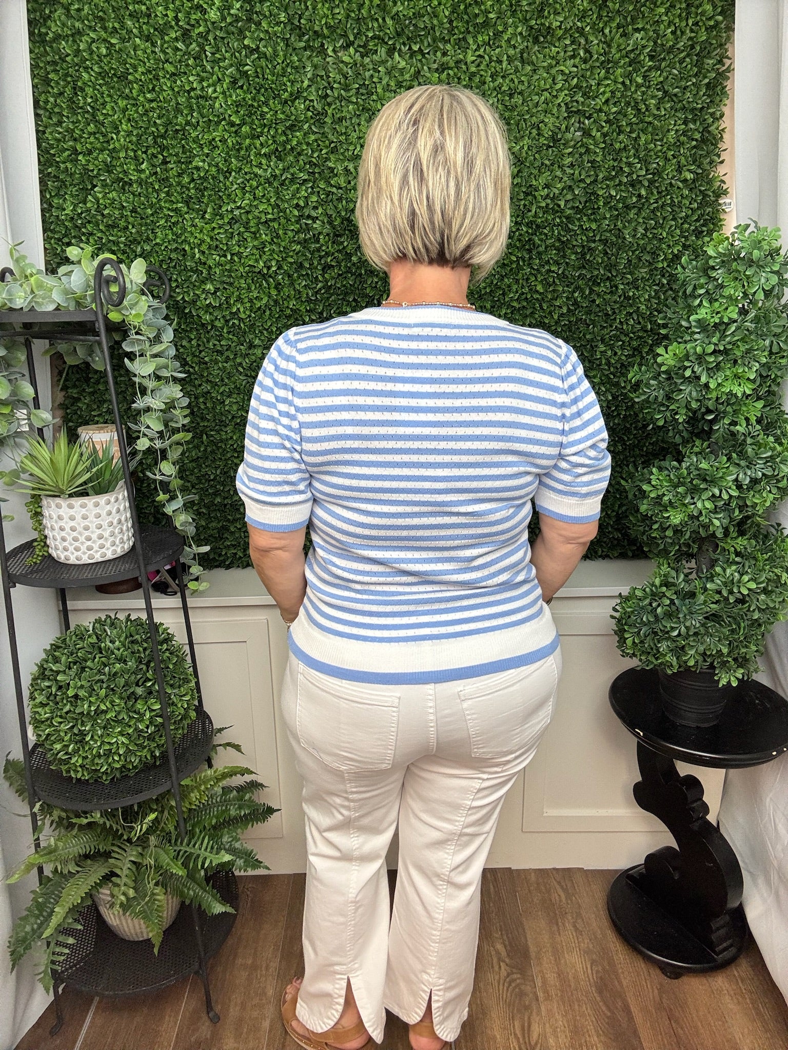 Coastal Breeze Blue Stripe Knit Top