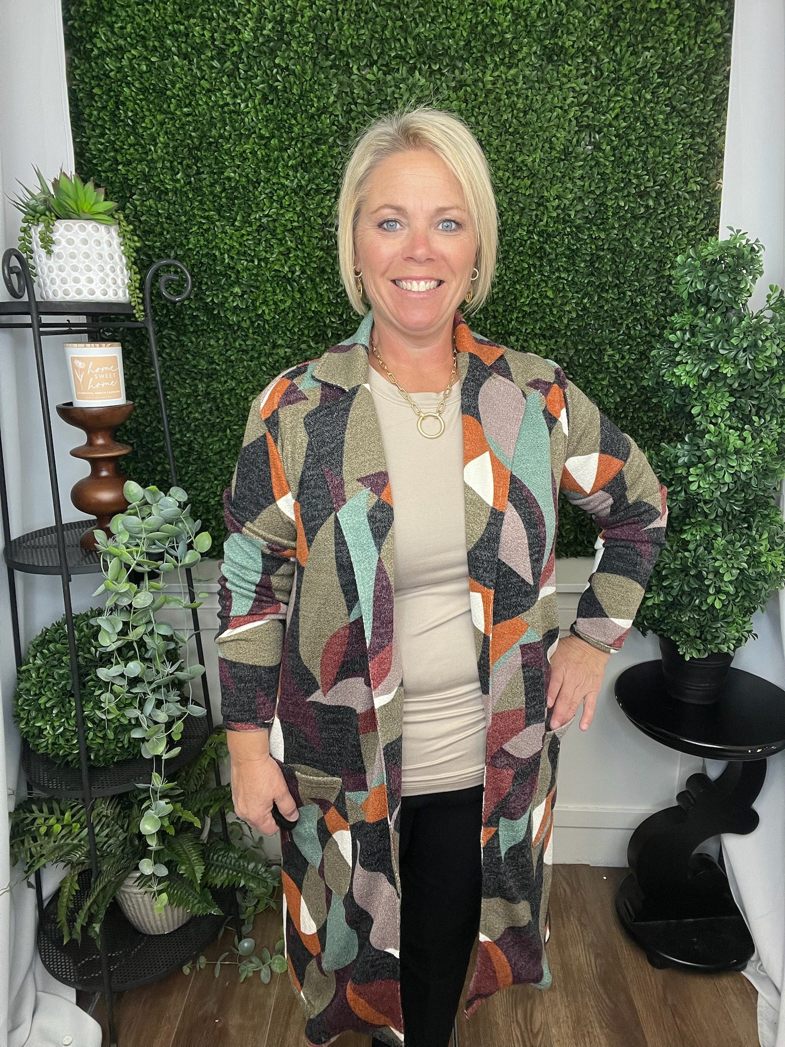 BAILEY OPEN FRONT COAT - RUST