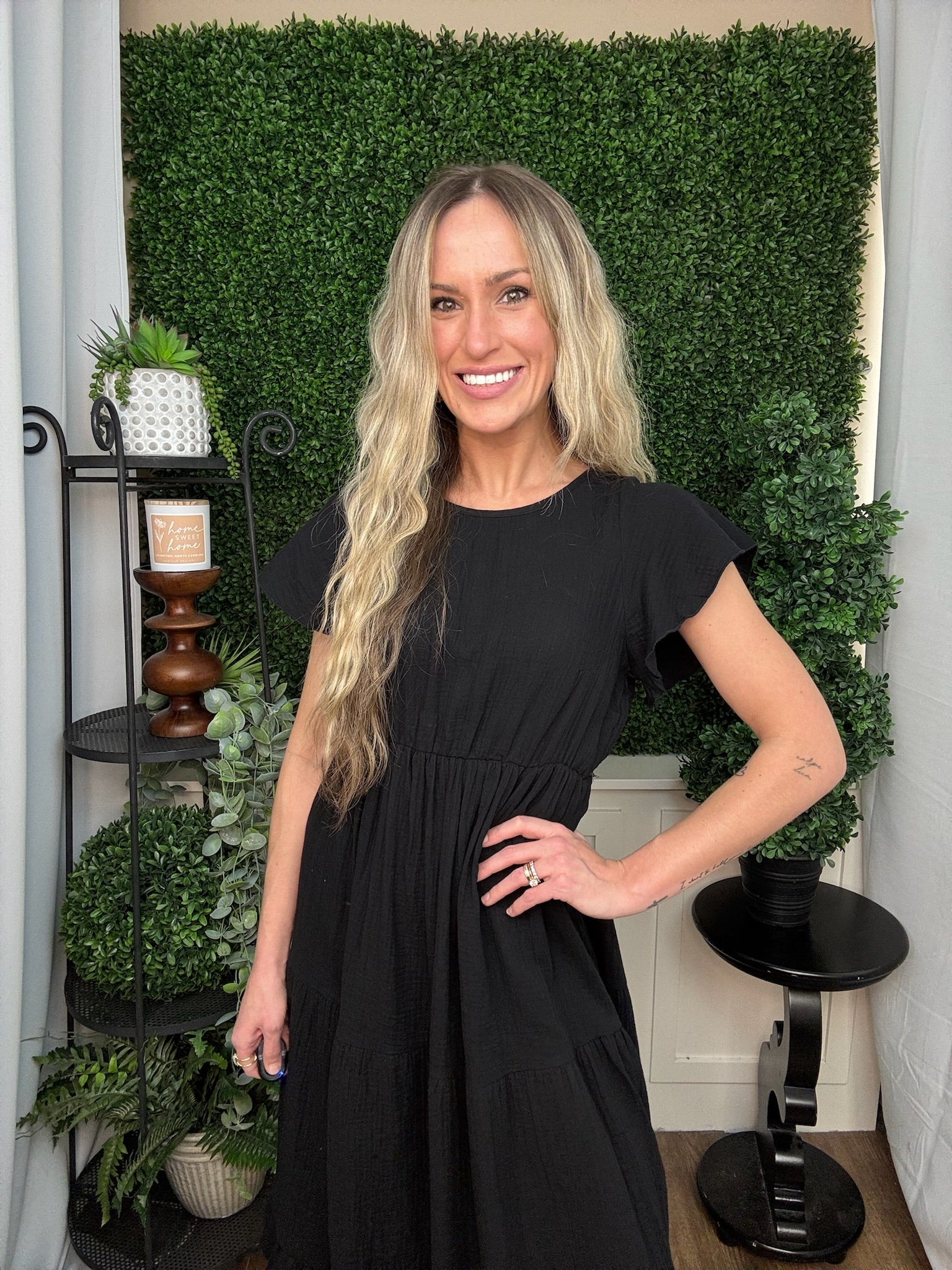 CRINKLE COTTON DRESS