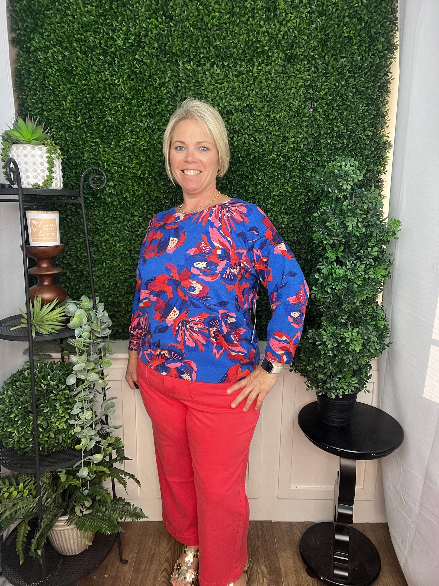 3/4 SLEEVE CREW NECK SWEATER - TURKISH SEA