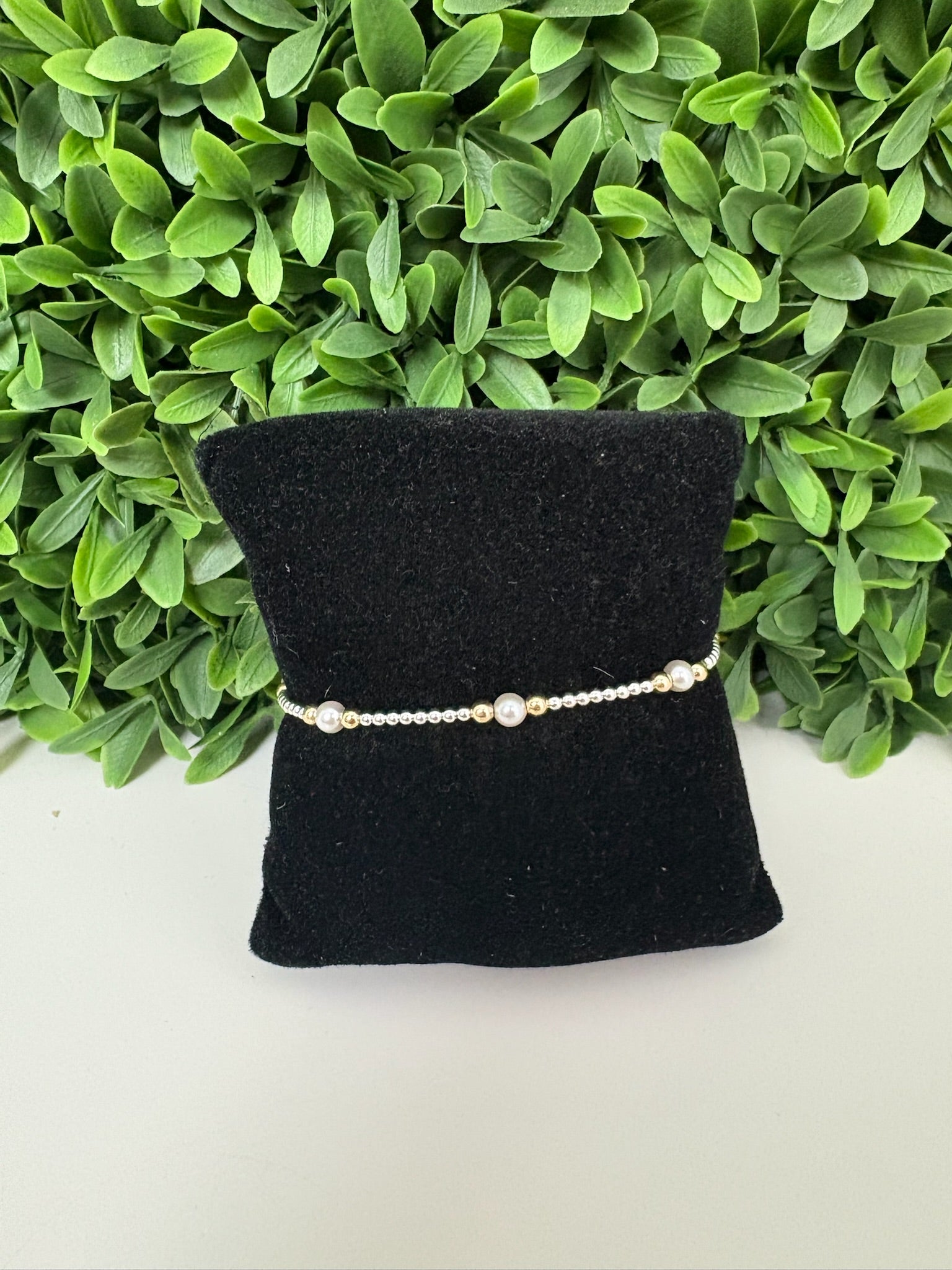 PURPOSE PEARL 4MM BEAD BRACELET - MIXED METAL