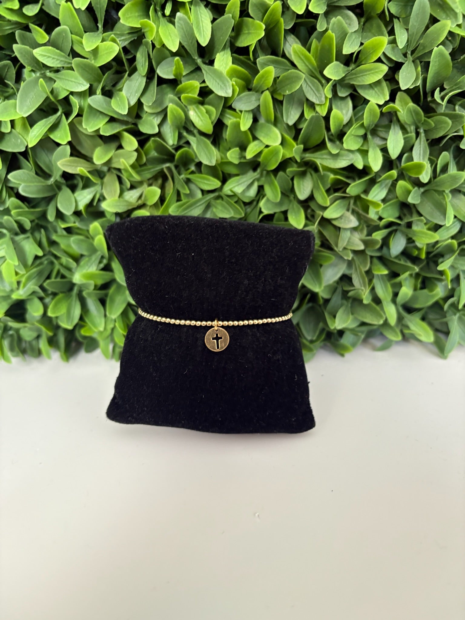 EGIRL CLASSIC GOLD 2MM BEAD BRACELET - BLESSED SMALL GOLD DISC