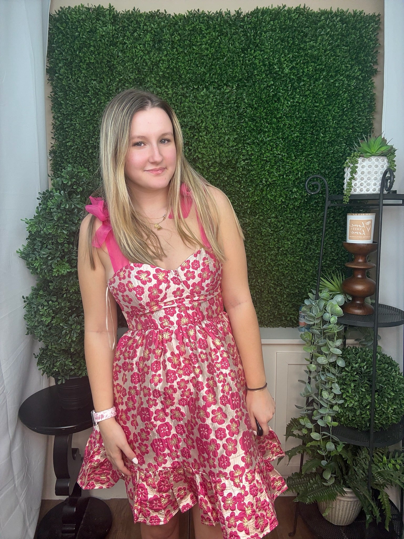 Blush Bloom Corset Midi Dress