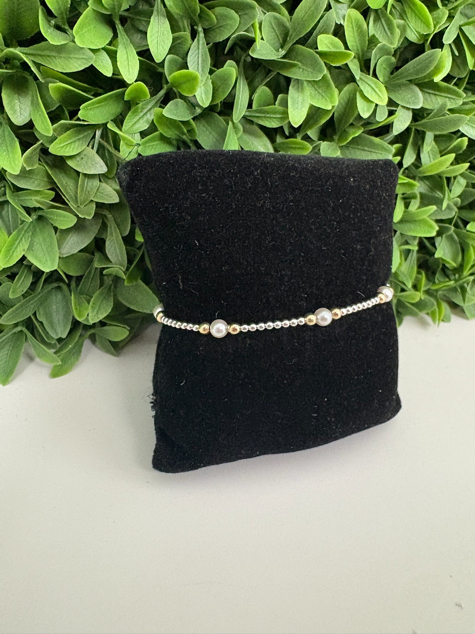 PURPOSE PEARL 4MM BEAD BRACELET - MIXED METAL