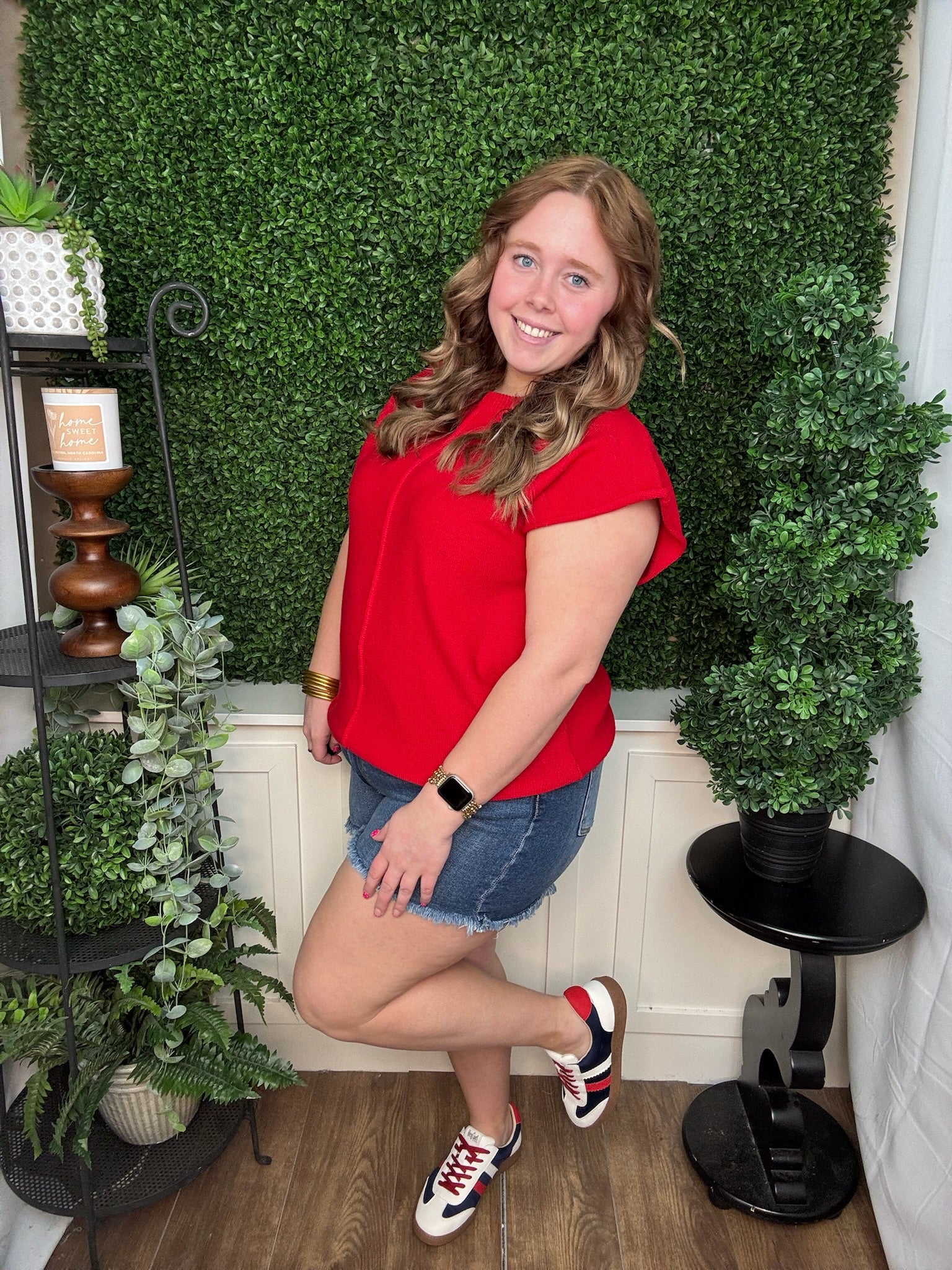 Crimson Textured Knit Pullover