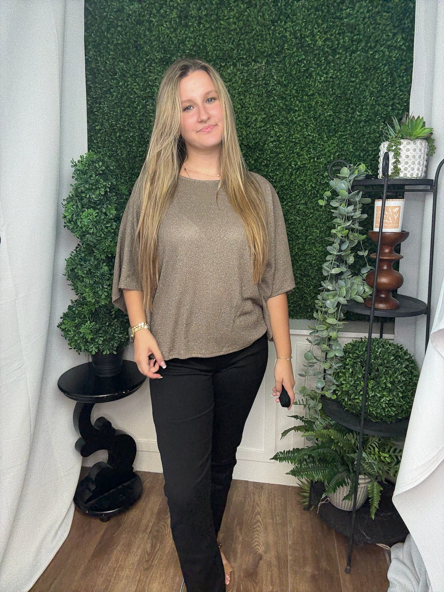 KIMINO SLV KNIT TOP - MOCHA