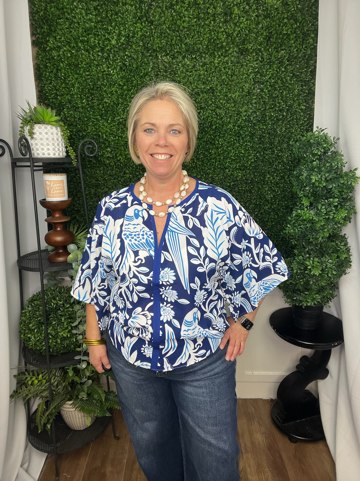 TROPICAL DOLMAN BLOUSE