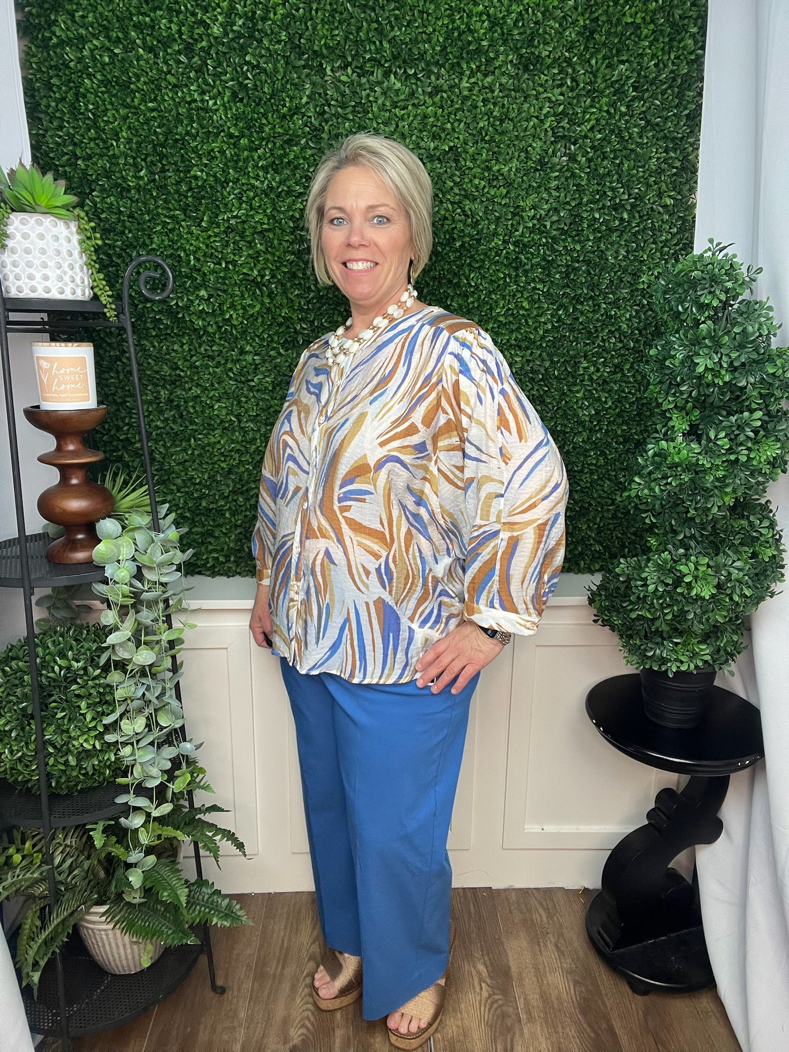 DOLMAN SLEEVE WIDE BLOUSE - MARINA