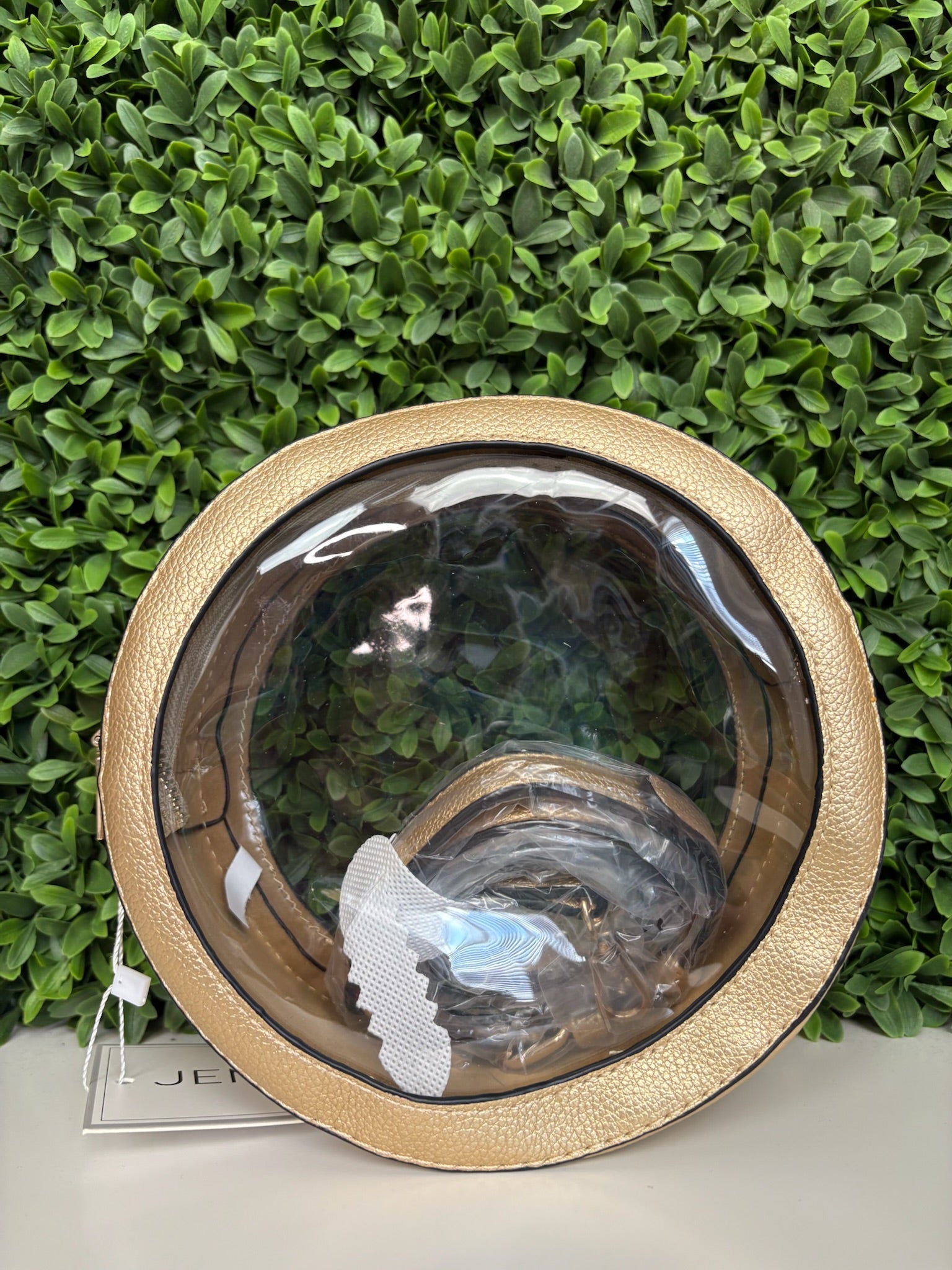 LILIBET CLEAR CIRCULAR CROSSBODY - GOLD