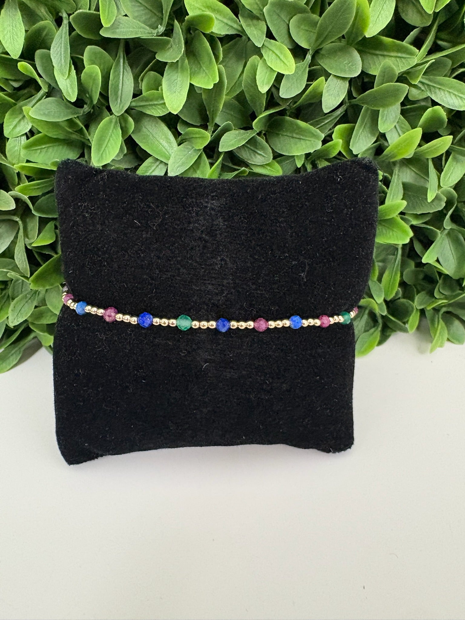 EXTENDS - GEMSTONE GOLD SINCERITY PATTERN 3MM BEAD BRACELET - HOT MESS FW25