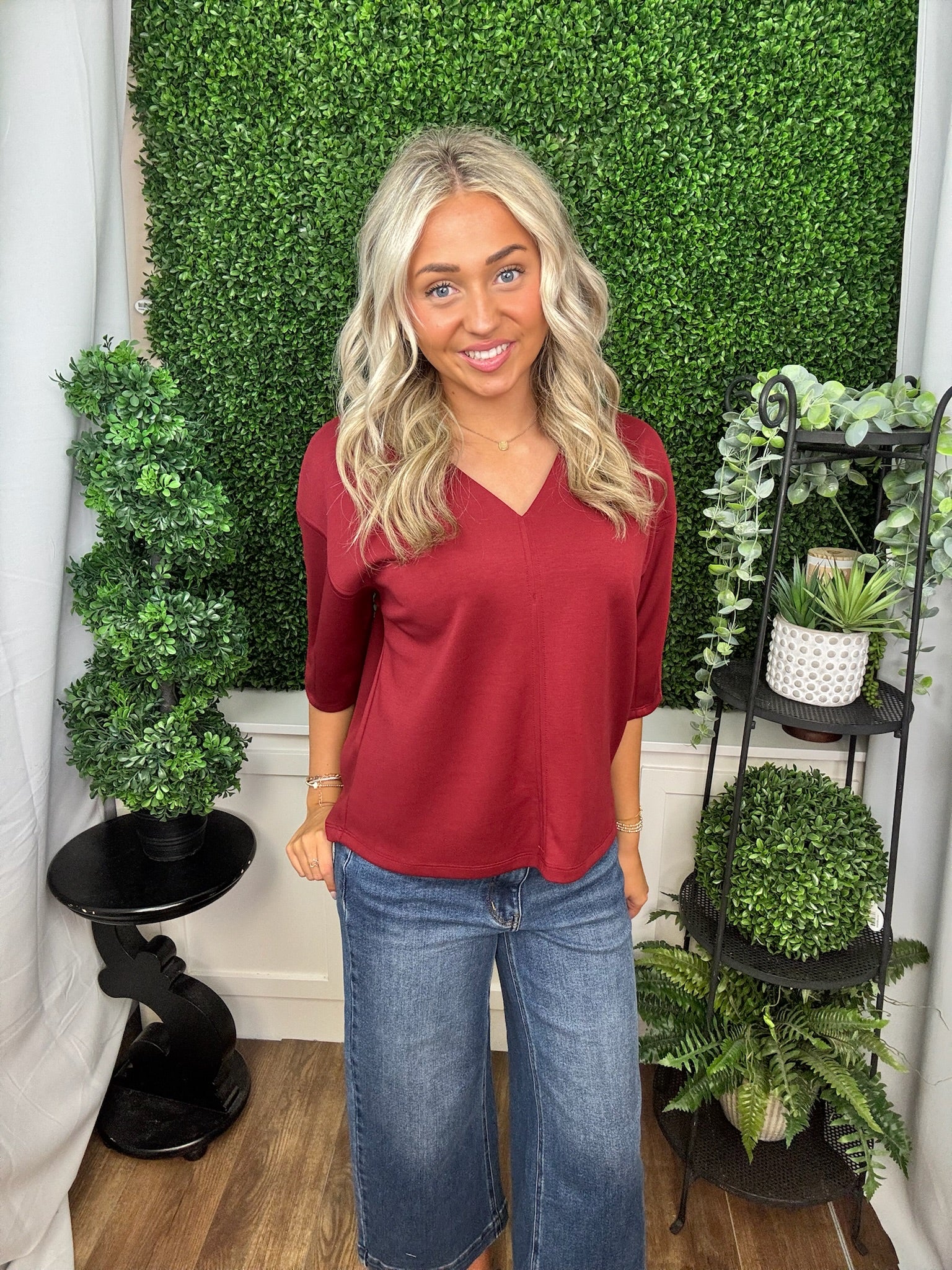 Minimalist V-Neck Relaxed Fit Blouse