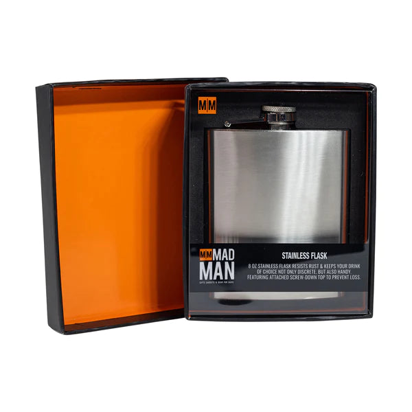SILVER STAINLESS FLASK - MAD MAN