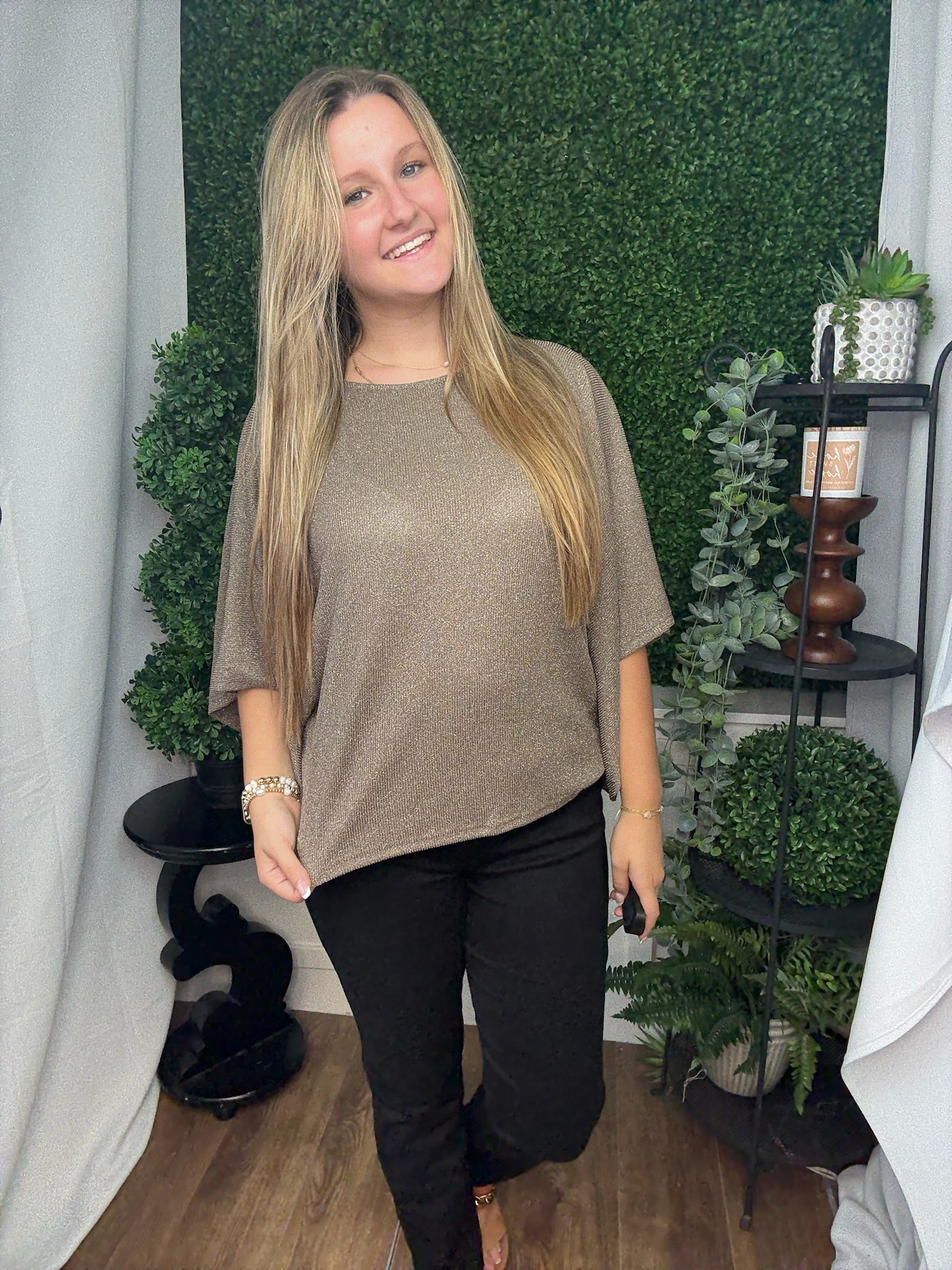 KIMINO SLV KNIT TOP - MOCHA