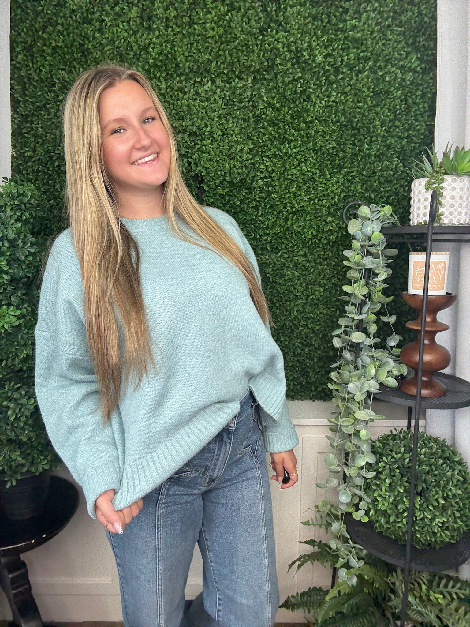 TIE-BACK SWEATER - BLUE