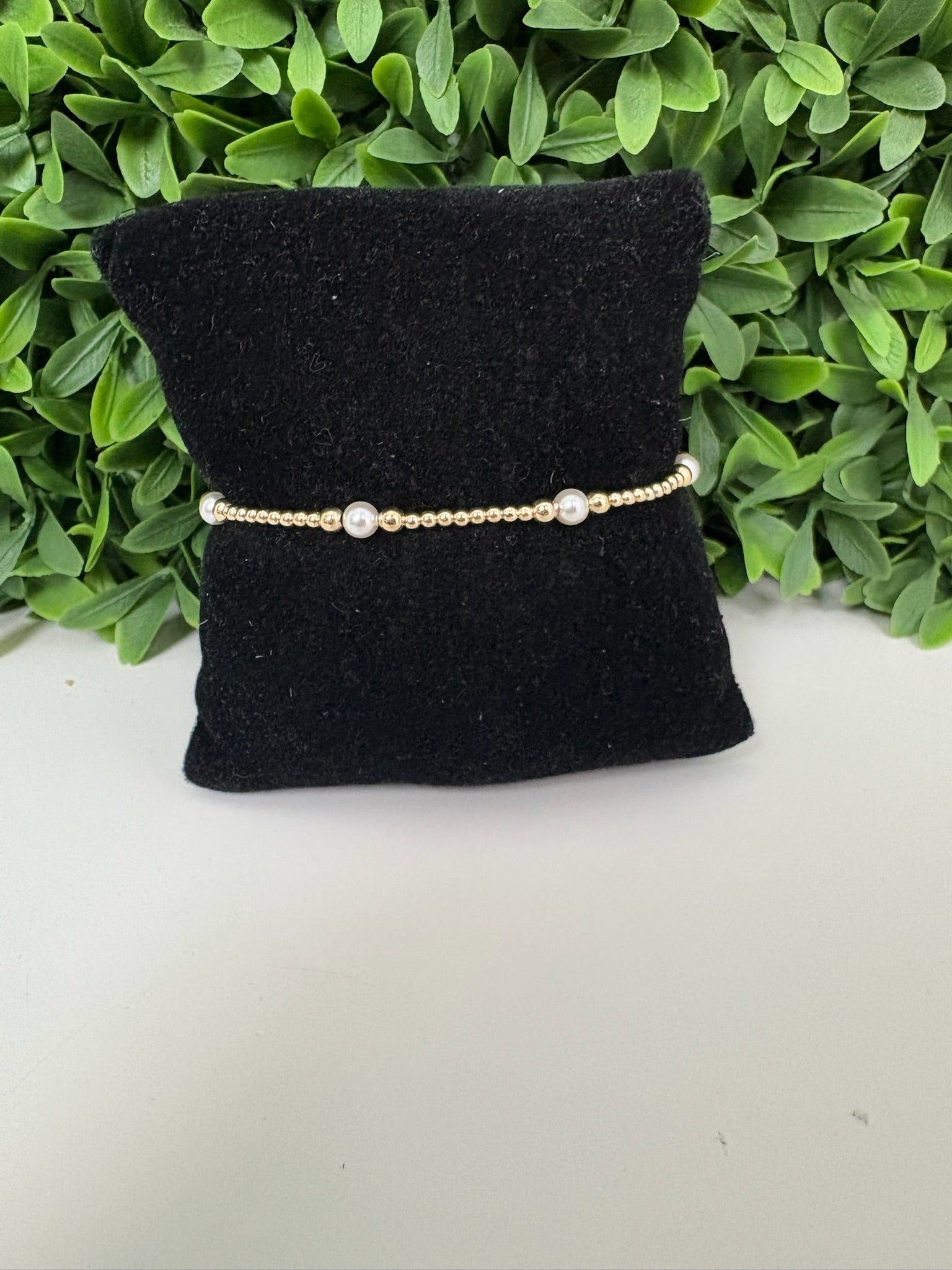 CLASSIC PURPOSE PATTERN 4MM BEAD BRACELET - PEARL