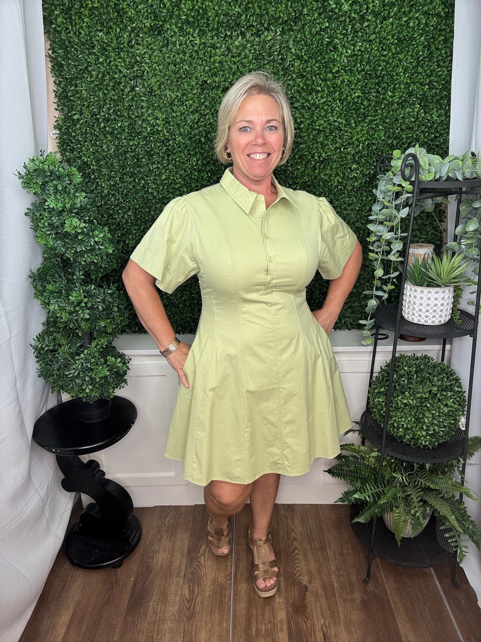Tailored Collar Poplin Dress