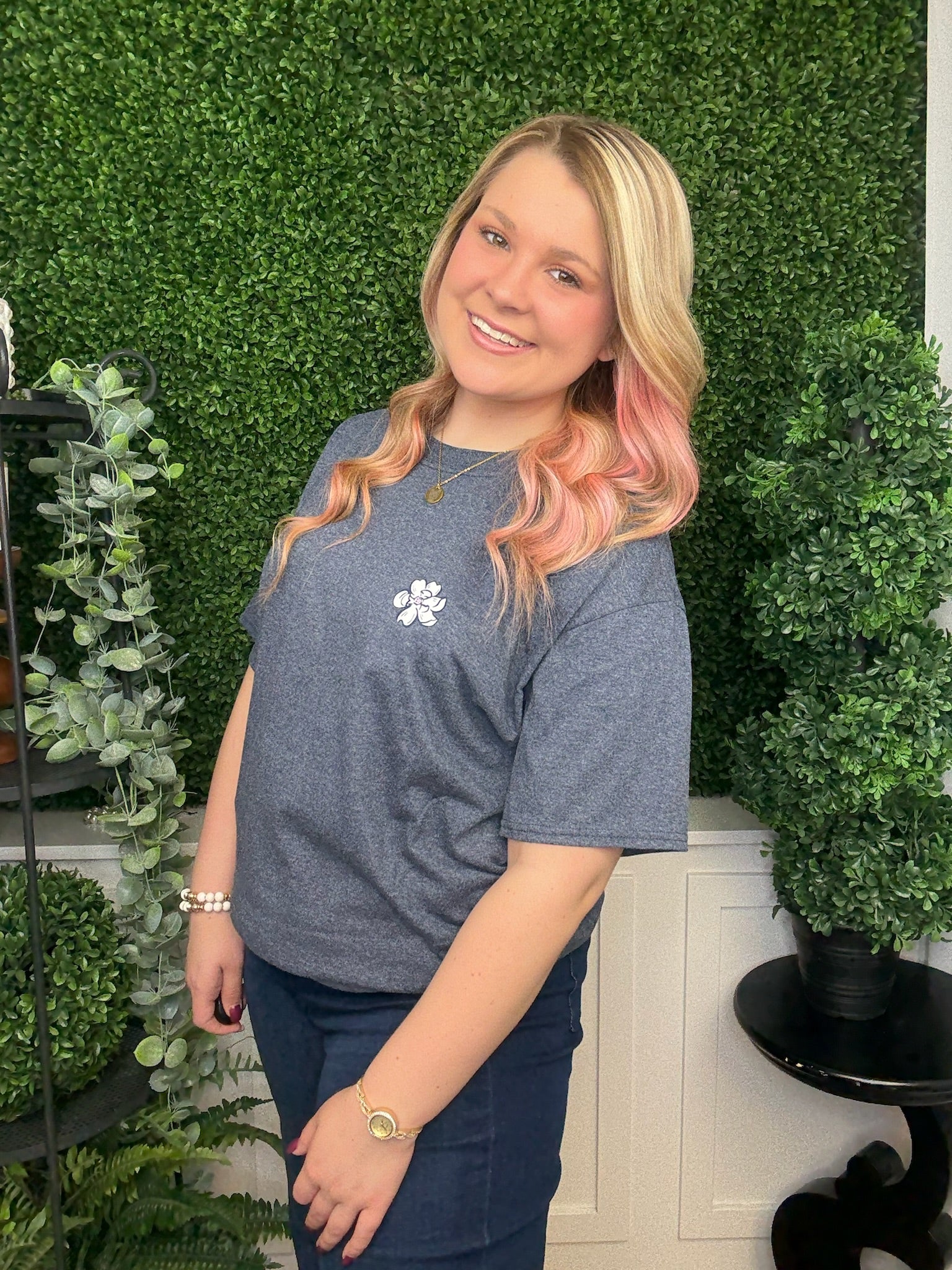 GIRL BOSS SS HEATHER NAVY