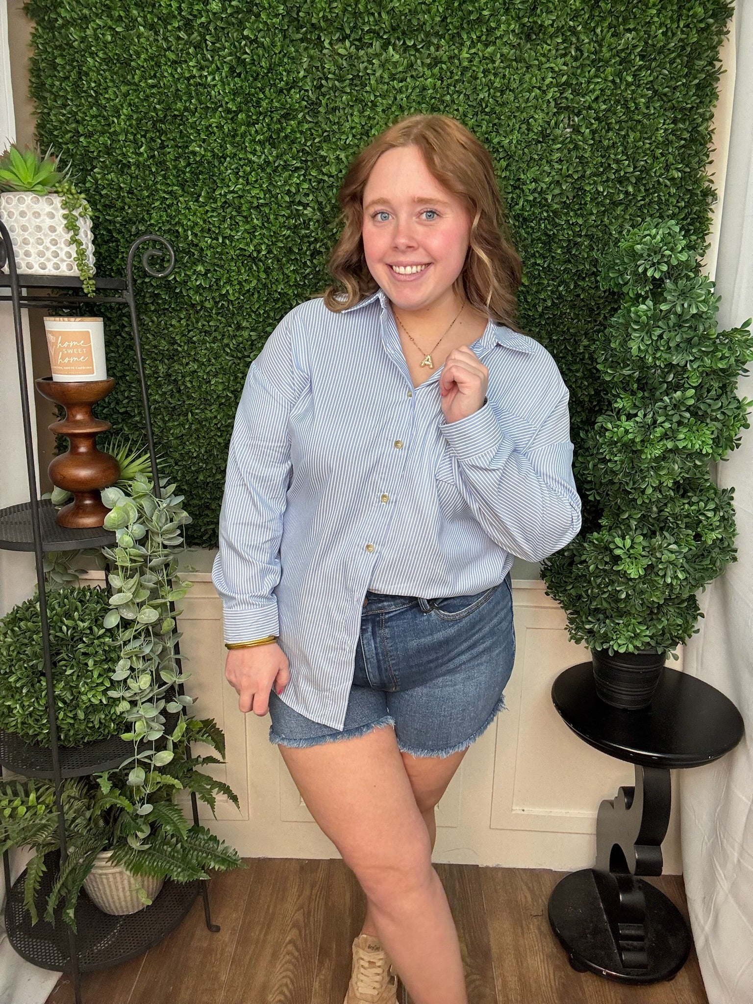 Harbor Stripe Relaxed Button Shirt