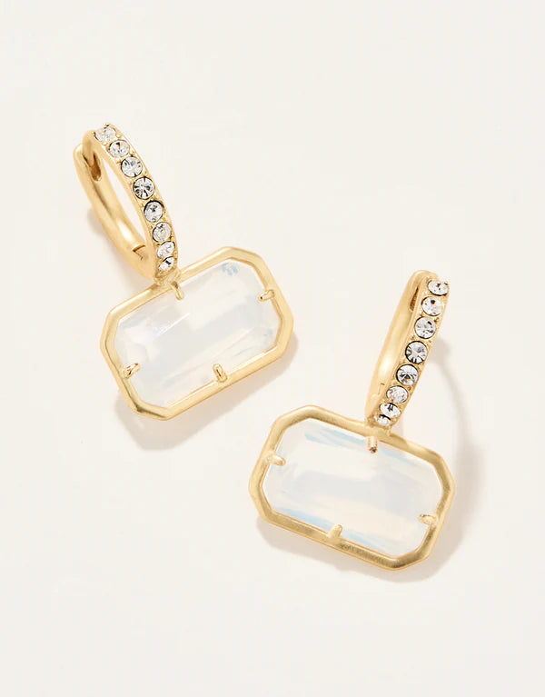 WHITE HALL EARRINGS WHT/CRYSTL