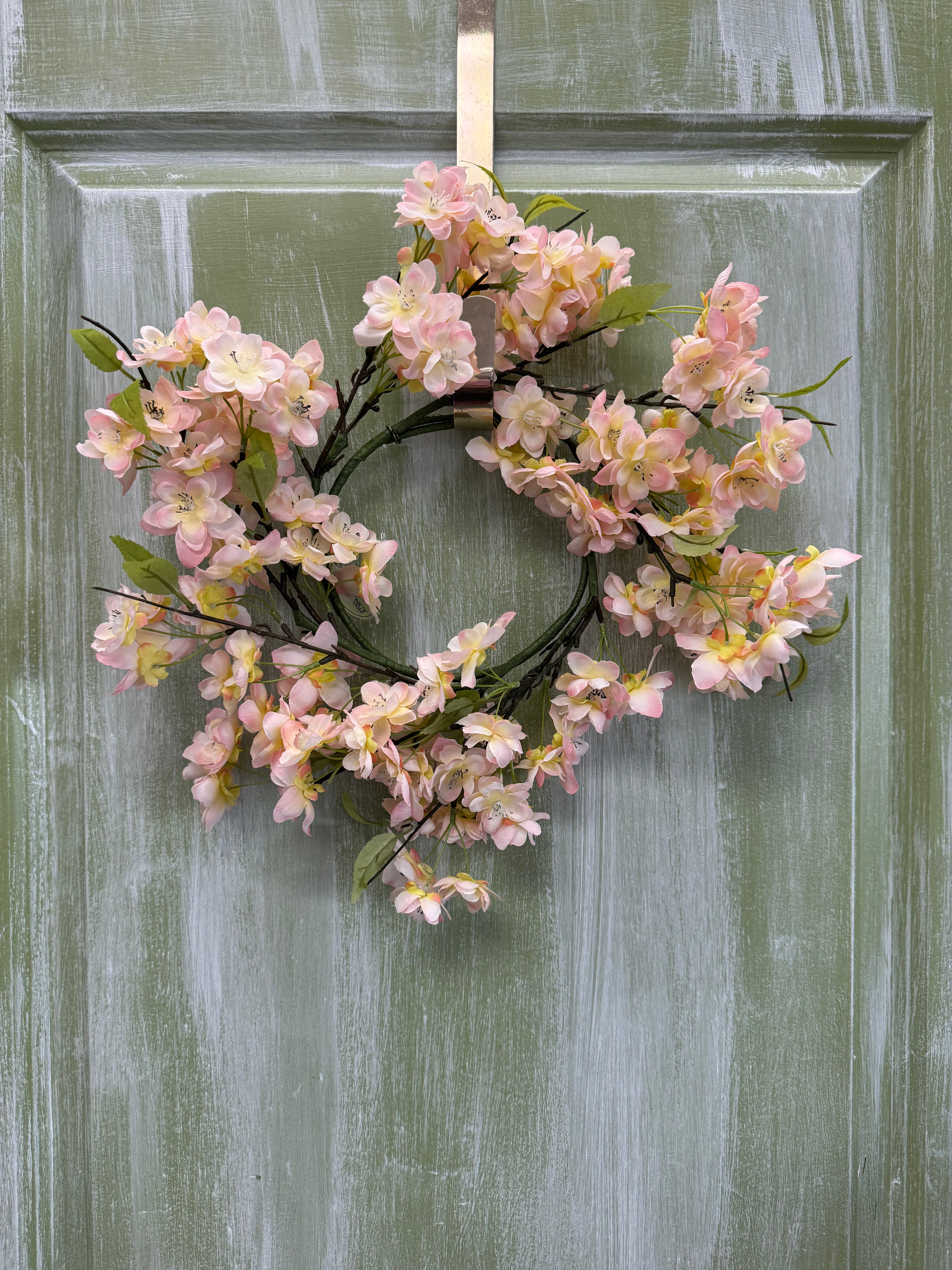 14" CHERRY BLOSSOM WREATH 4.5"D - PINK