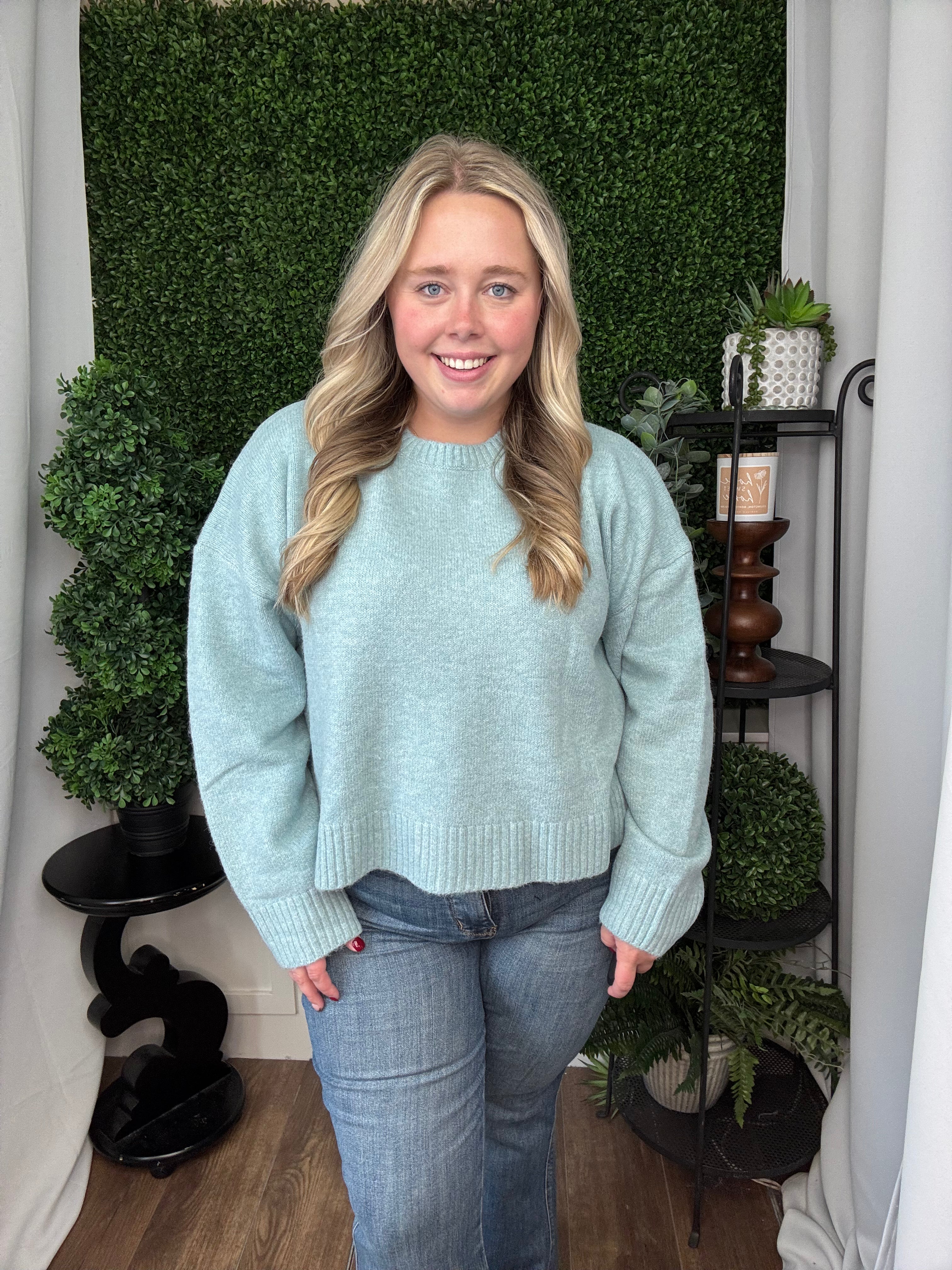 TIE-BACK SWEATER - BLUE