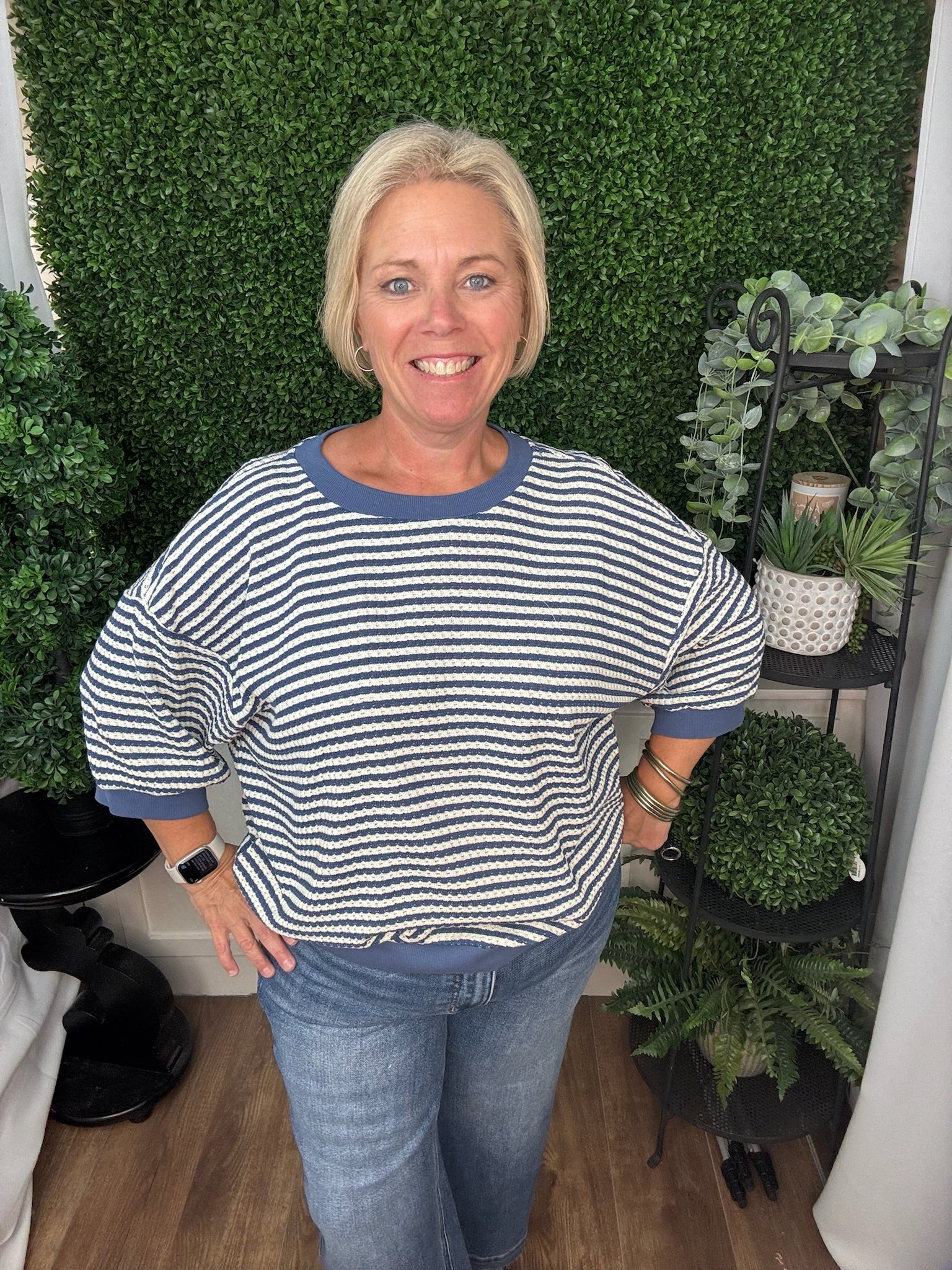 STRIPED KNIT TOP