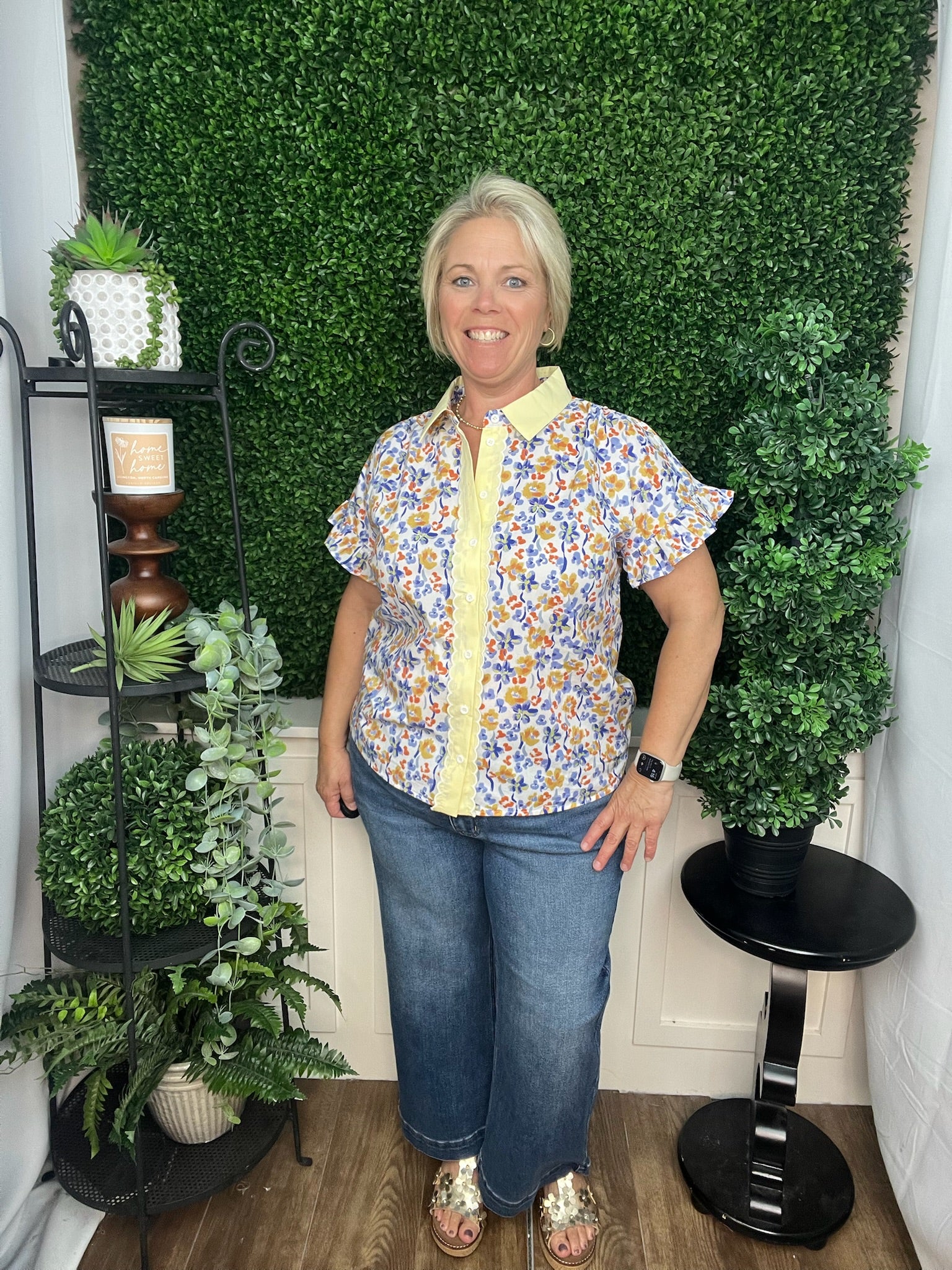 Garden Contrast Collar Blouse