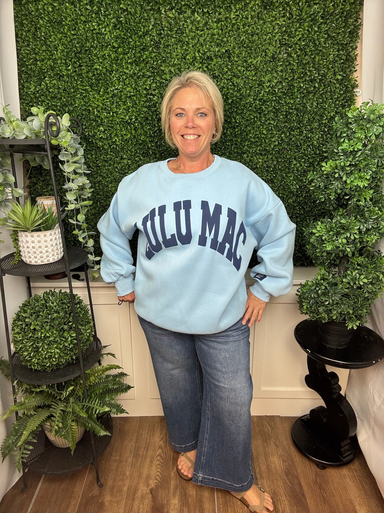 LULU MAC SWEATSHIRT - BABY BLUE/NAVY PUFF