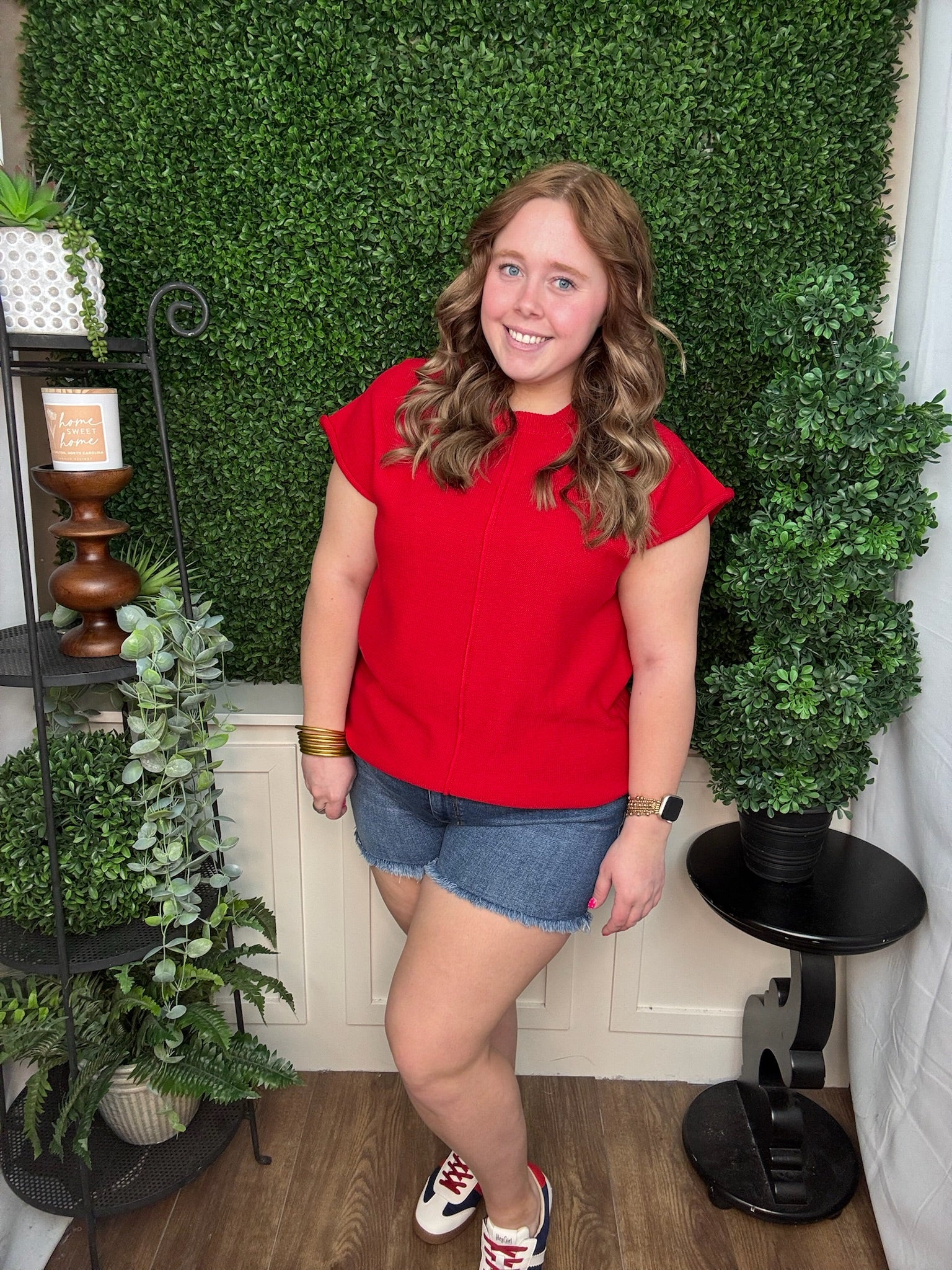 Crimson Textured Knit Pullover