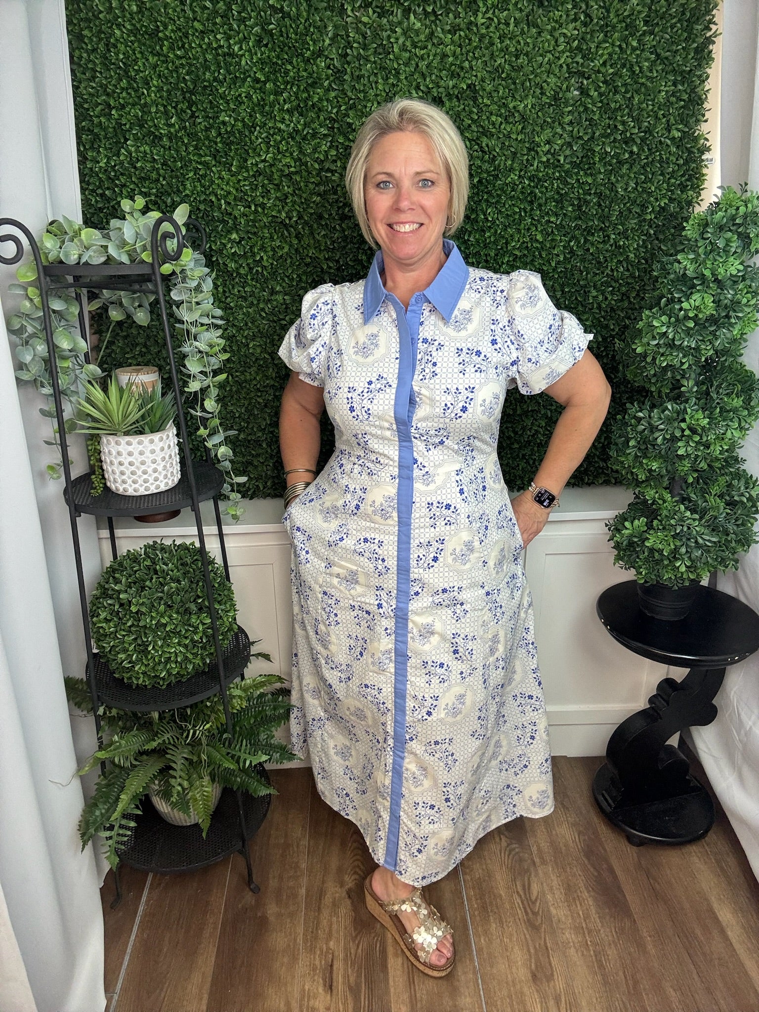 Willow Garden Button-Front Midi