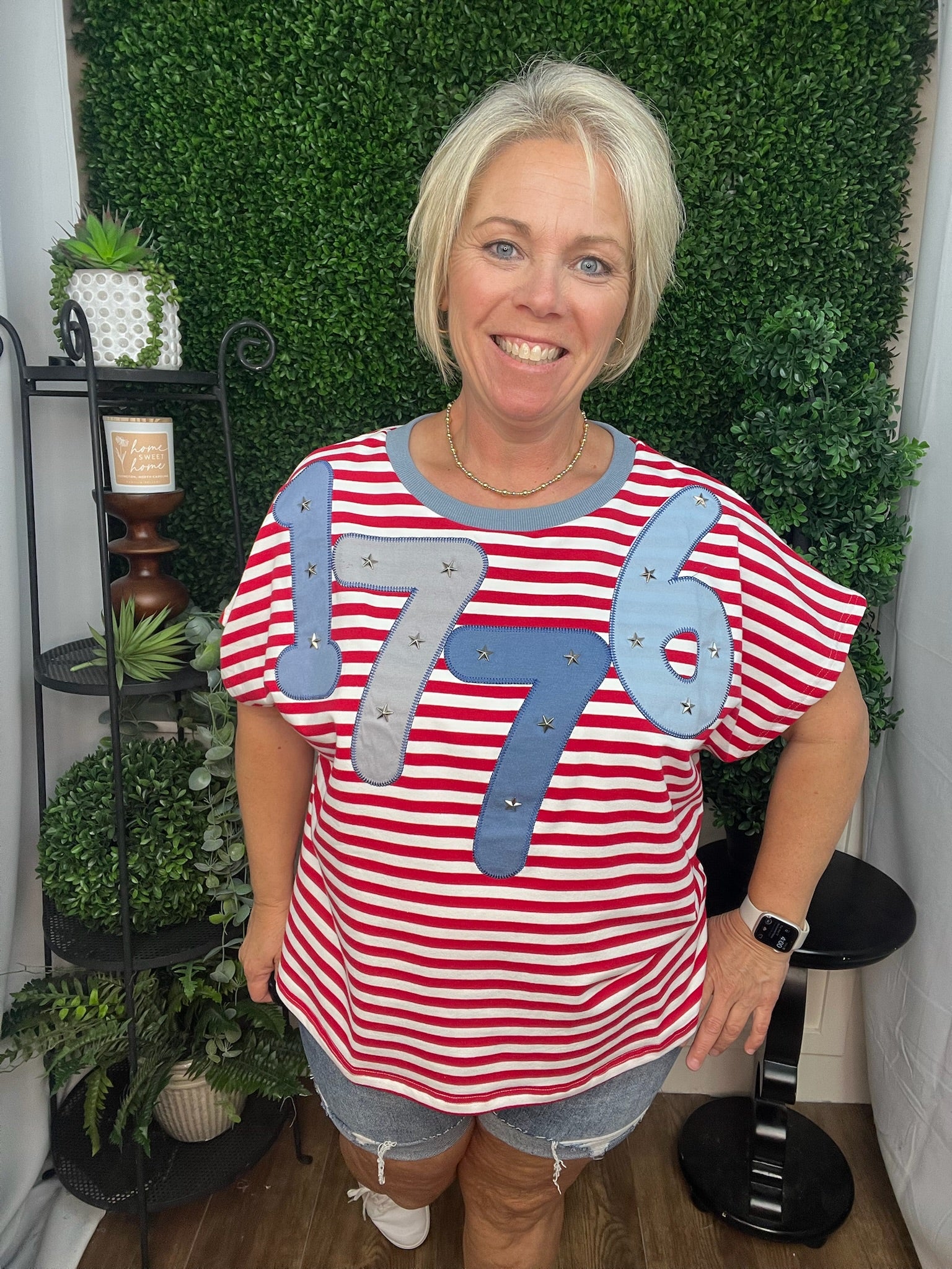 1776 SS STRIPE TOP - RED/WHITE/BLUE MULTI