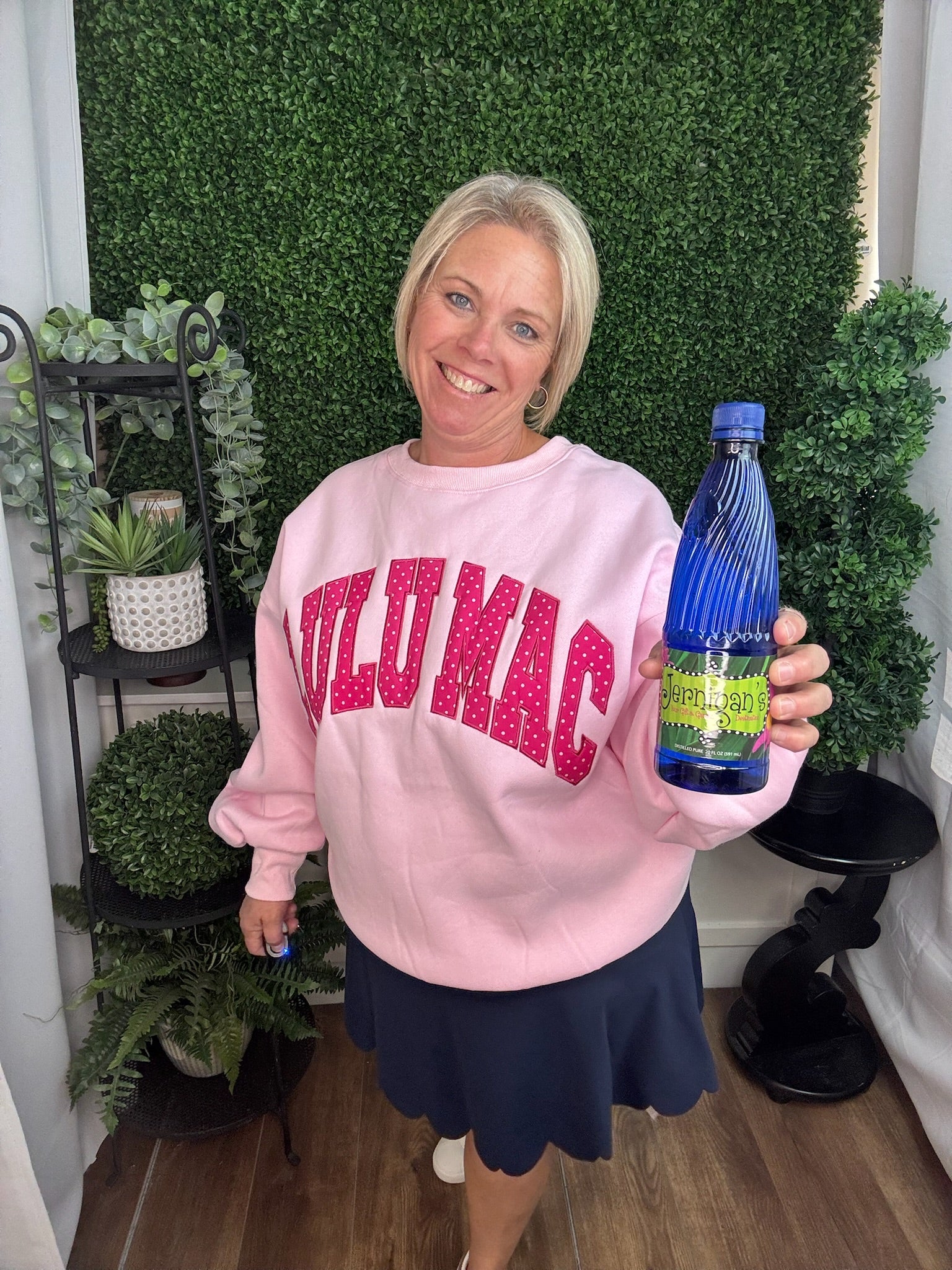 LULU MAC SWEATSHIRT - LIGHT PINK/HOT PINK POLKA DOT
