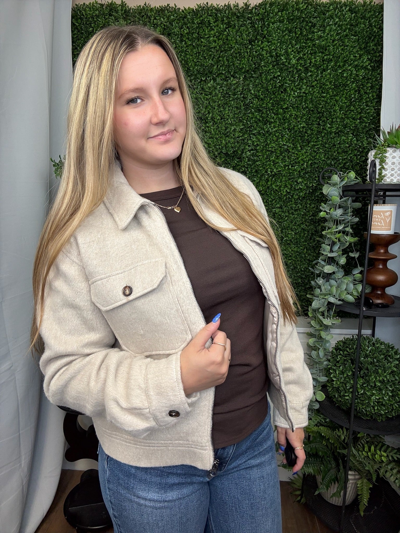 ISRA JACKET HEATHER TAUPE