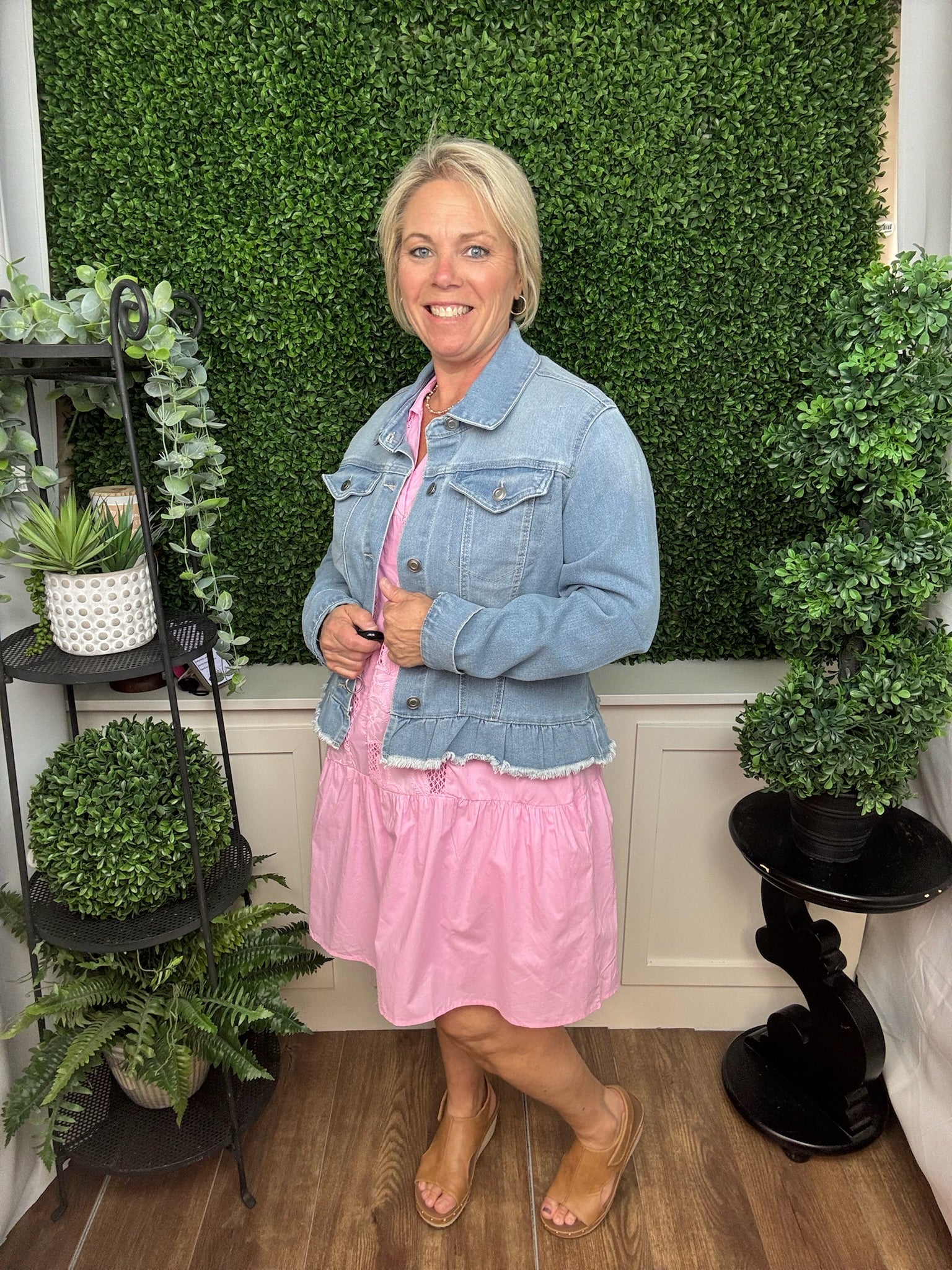 PEPLUM DENIM JACKET LIGHT WASH