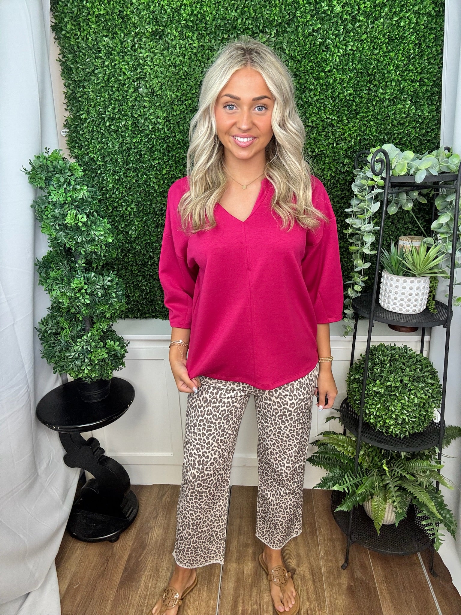 Minimalist V-Neck Relaxed Fit Blouse