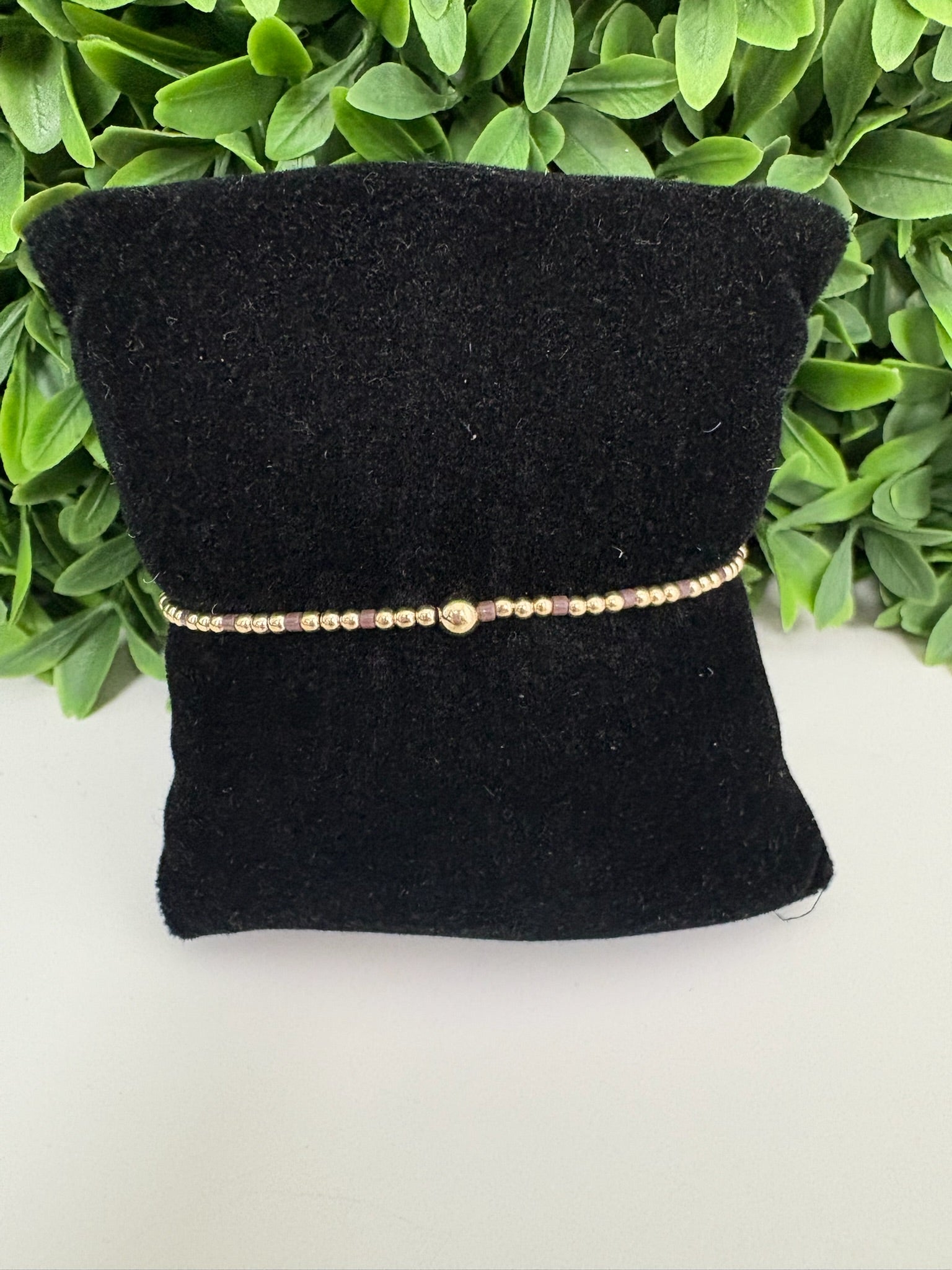 HOPE SINCERITY PATTERN 2MM BEAD BRACELET - CHOCOLATE