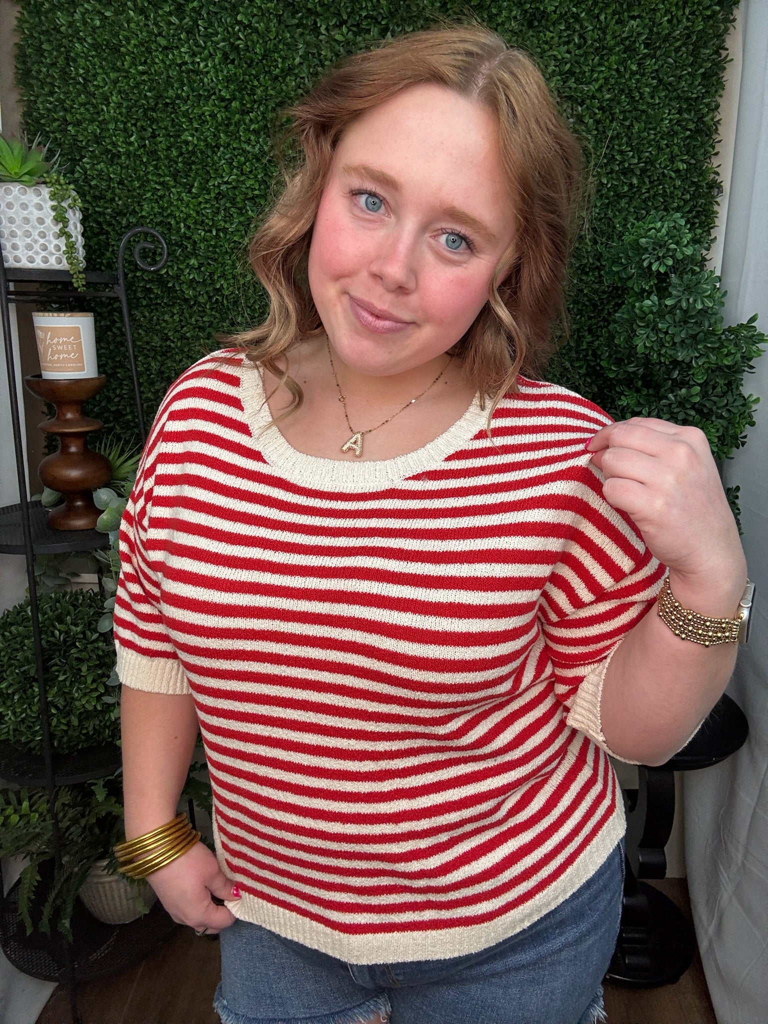 Candy Stripe Relaxed Knit Top