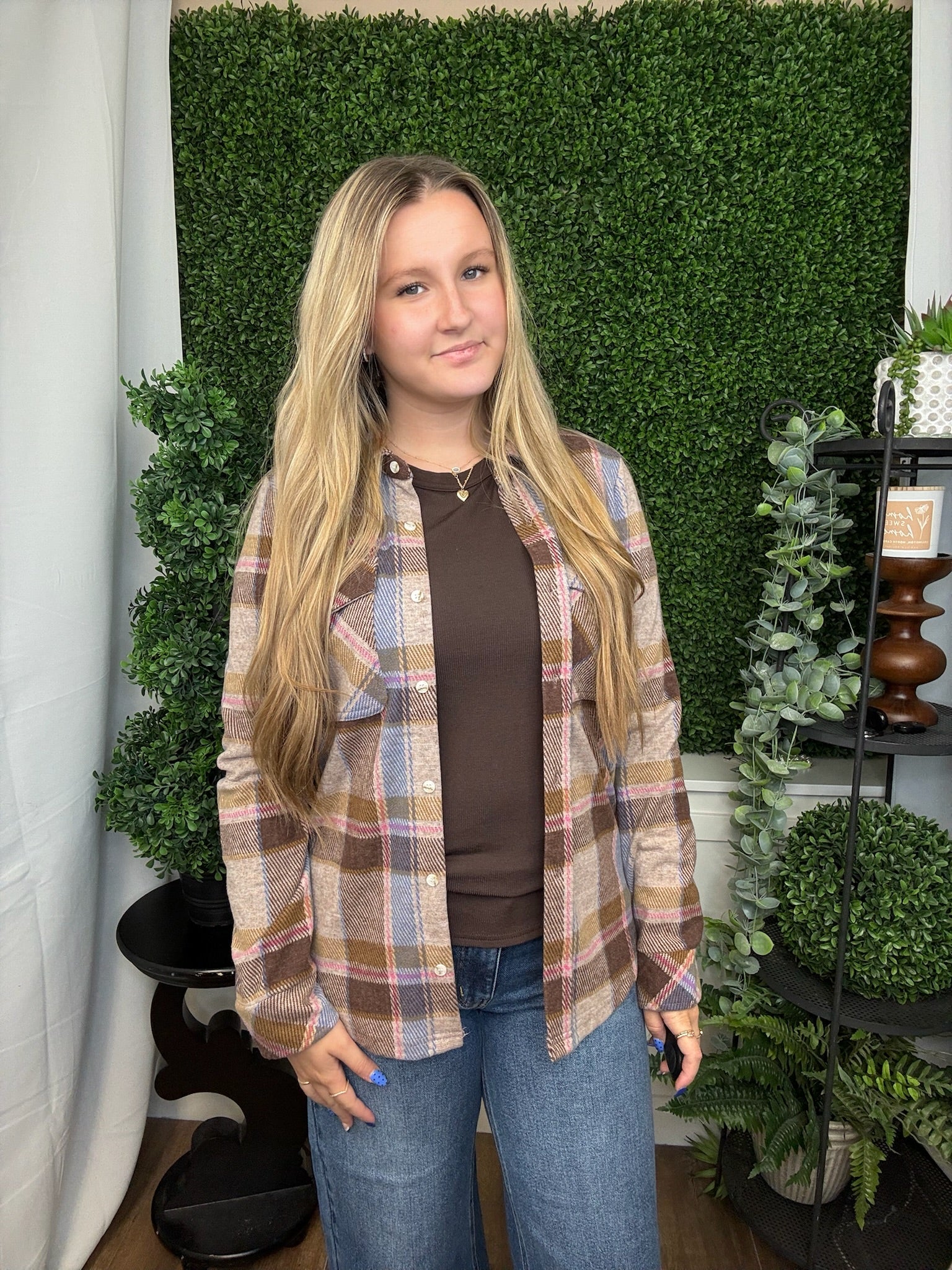 CASSIAN SHIRT SAND BROWN PLAID