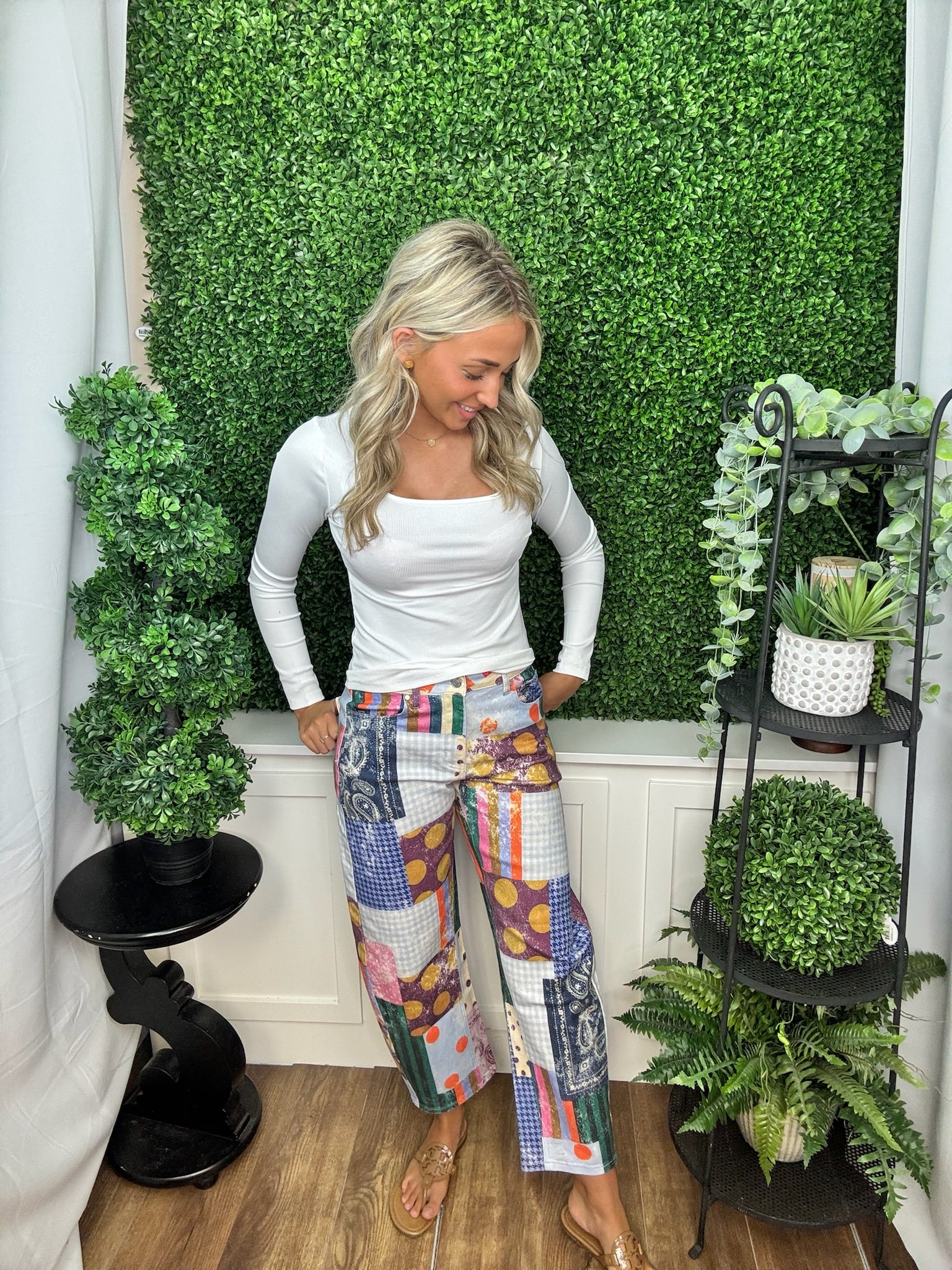 JEWEL PATCH BARREL PANTS