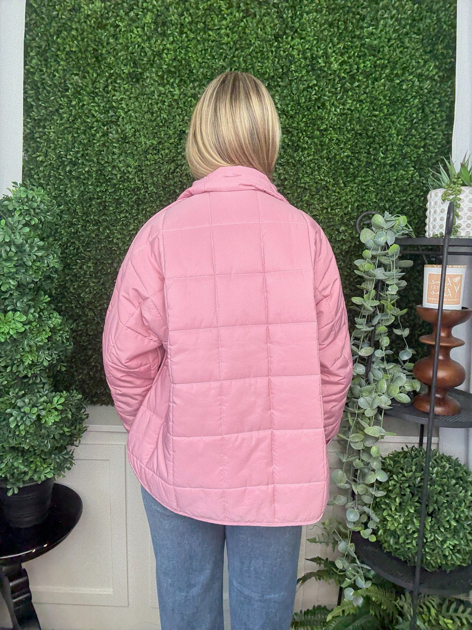 PUFFER PULLOVER JACKET - LIGHT PINK