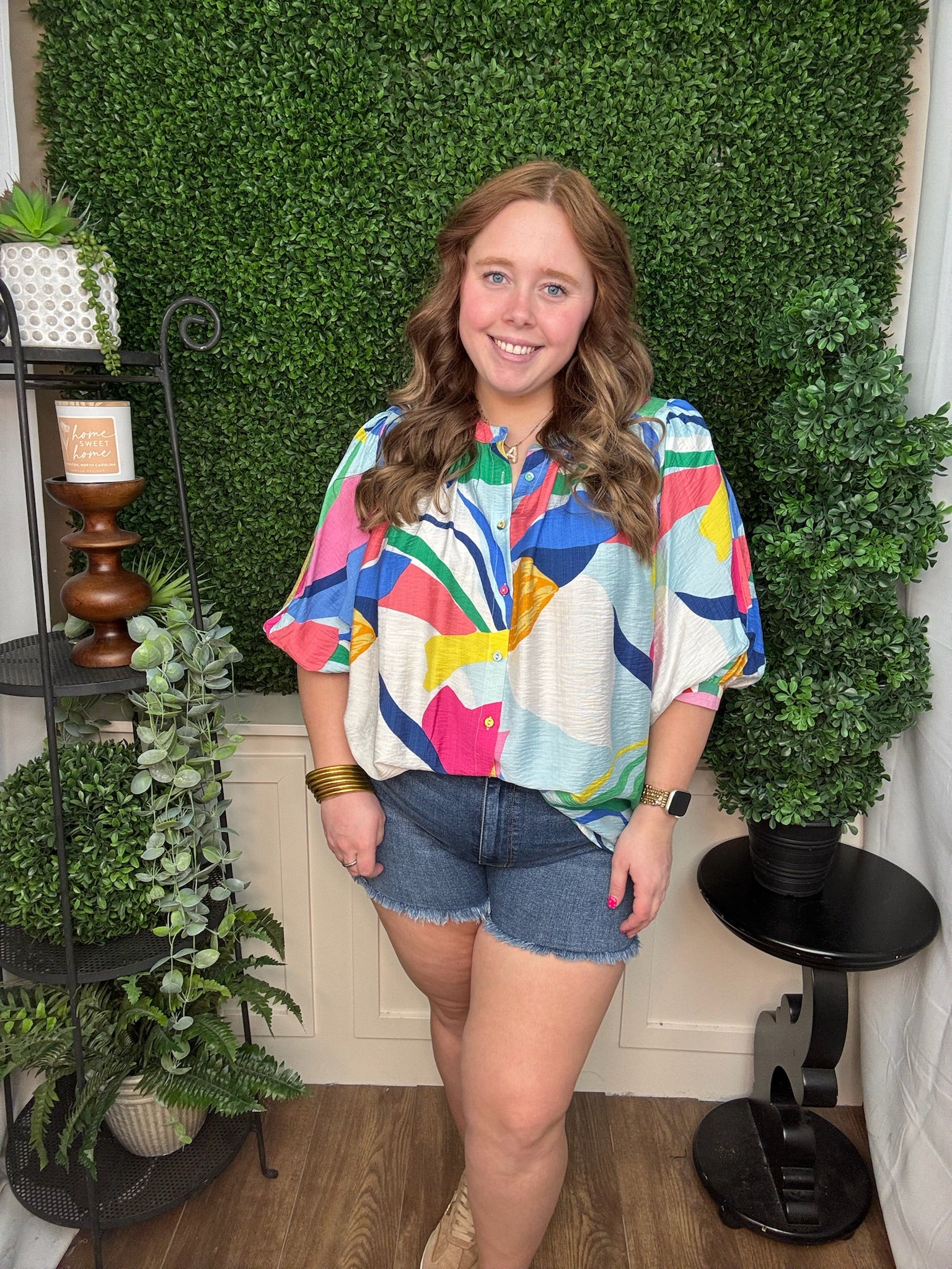 Confetti Geo Pleated Blouse